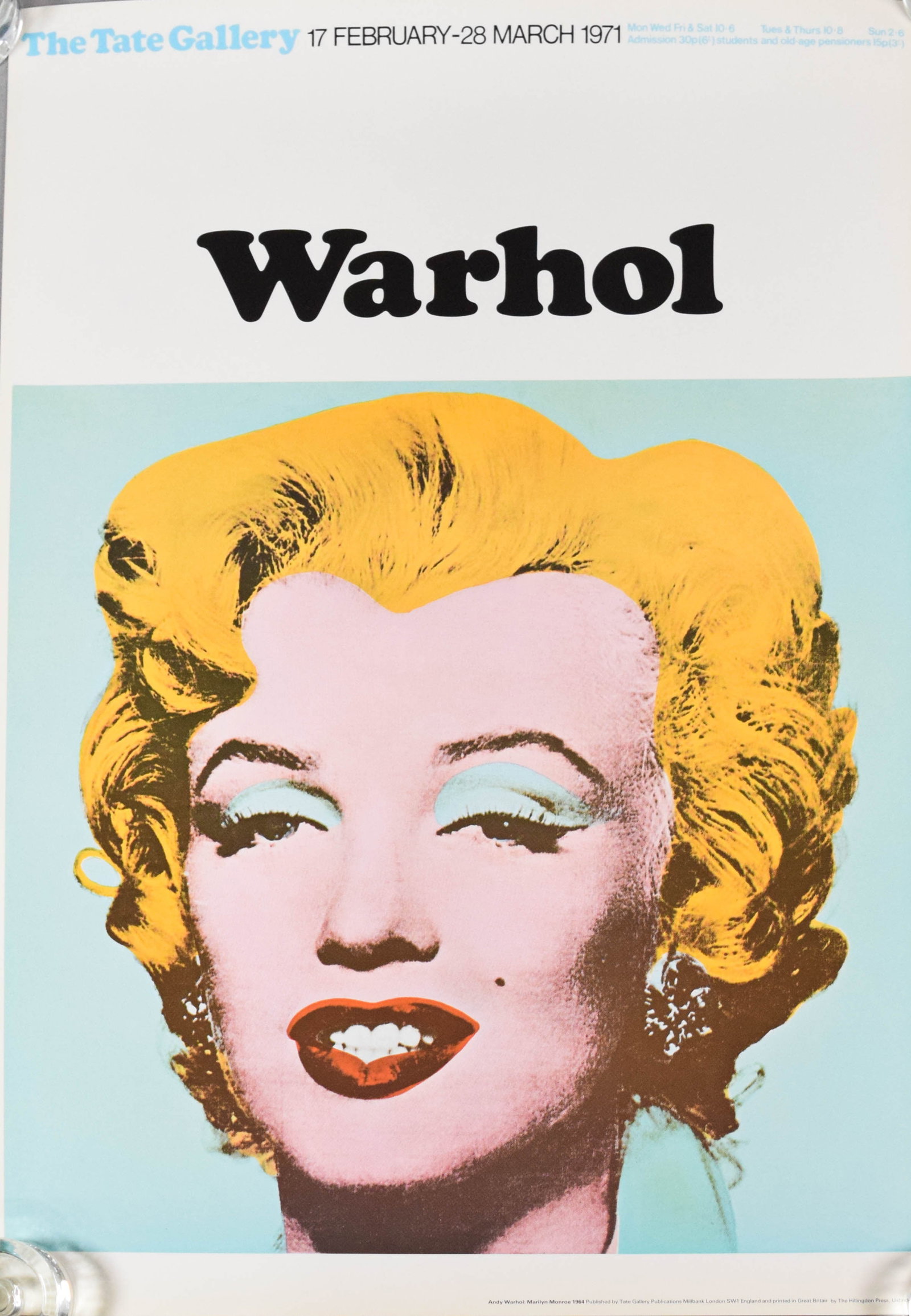 Andy Warhol, Marilyn Monroe Exhibition Poster, Tate Gallery 1971, Misprint (1 of 5)