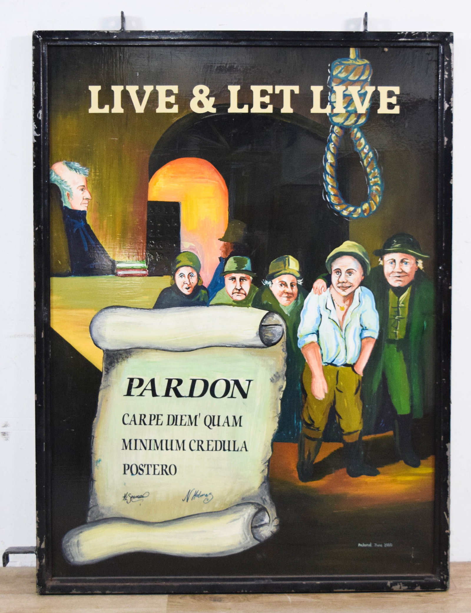 Large Hand-Painted Bracketed Metal Pub Sign (1 of 16)