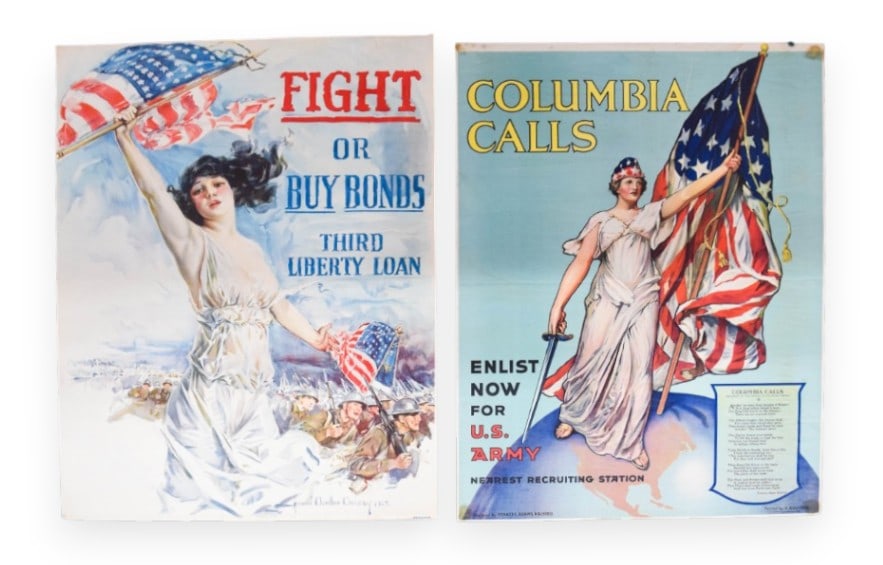 Howard Chandler Christy and Vincent Aderente, Pair of WWI Propaganda Posters. (1 of 11)