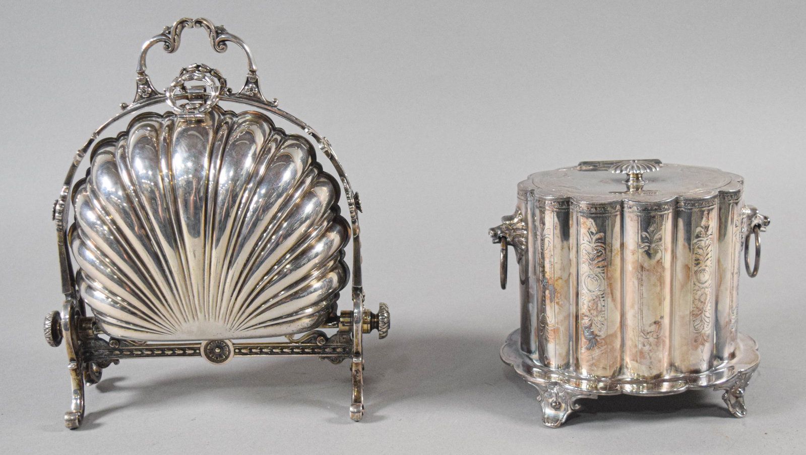 2 Victorian Style Silver Plated Biscuit Boxes by James Dixon and Sons and Thomas Bradbury and Sons (1 of 13)