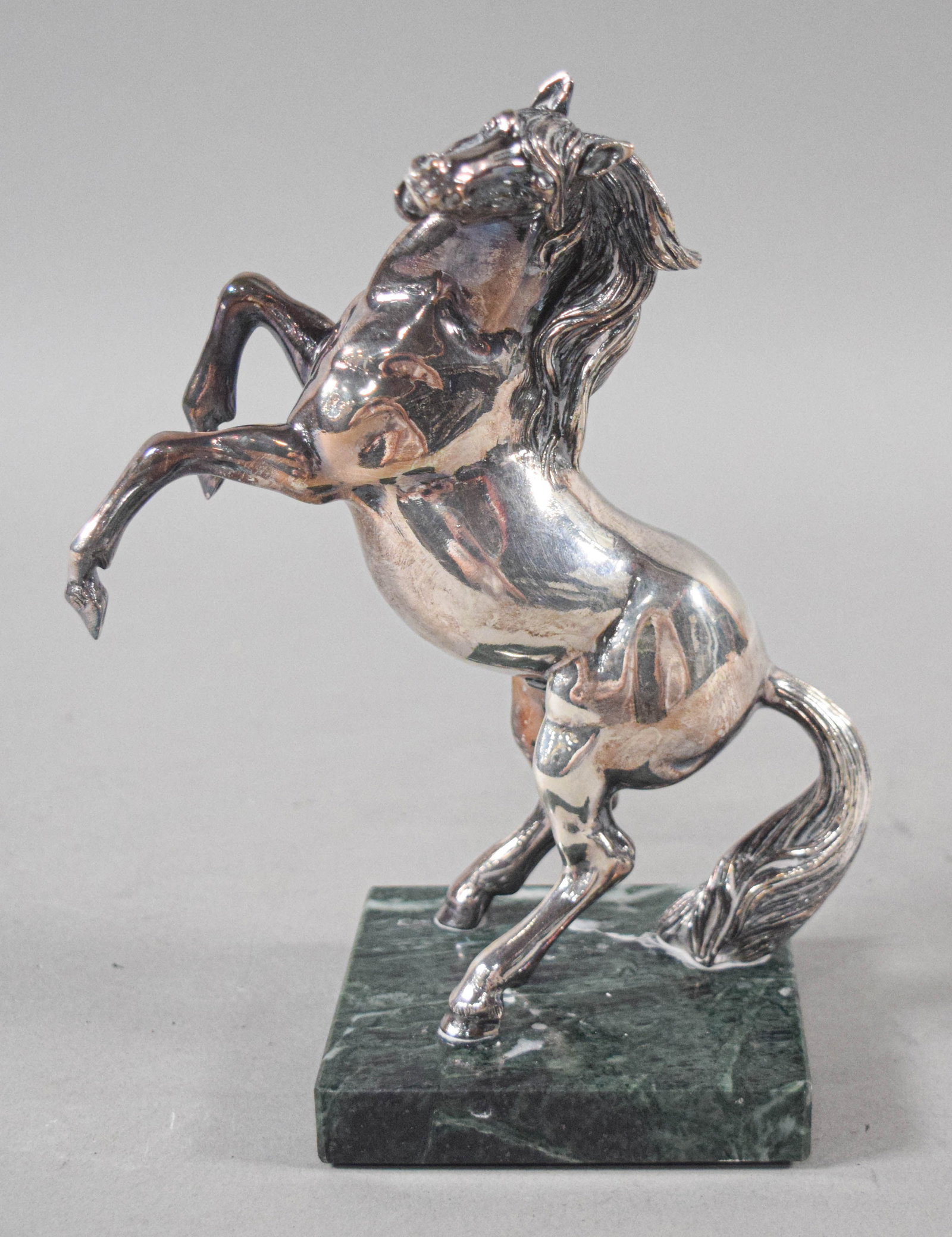 Alessandro Magrino Silver-Plated Rearing Horse Sculpture (1 of 8)