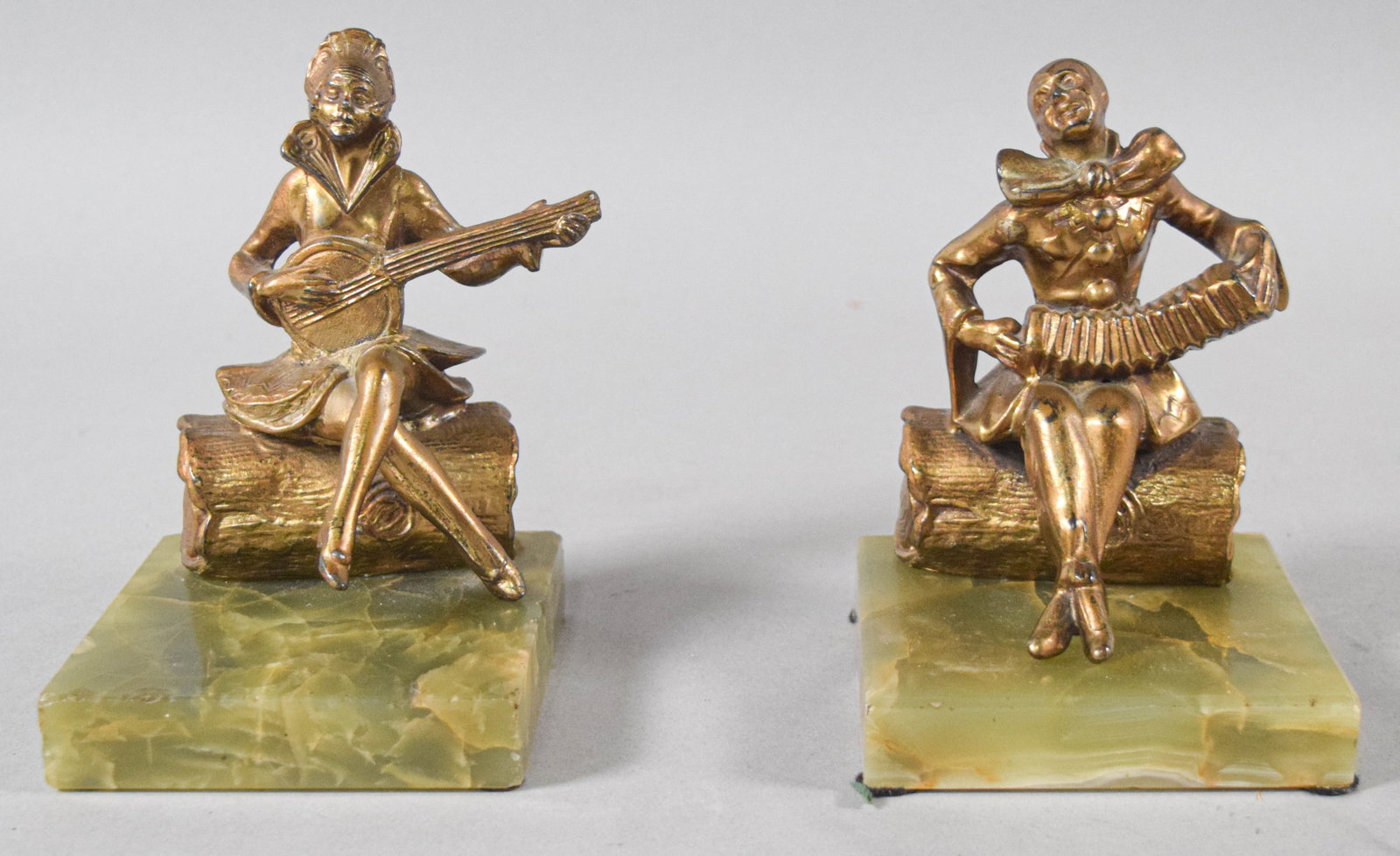 Pair of Art Deco Figural Spelter and Onyx Bookends (1 of 14)