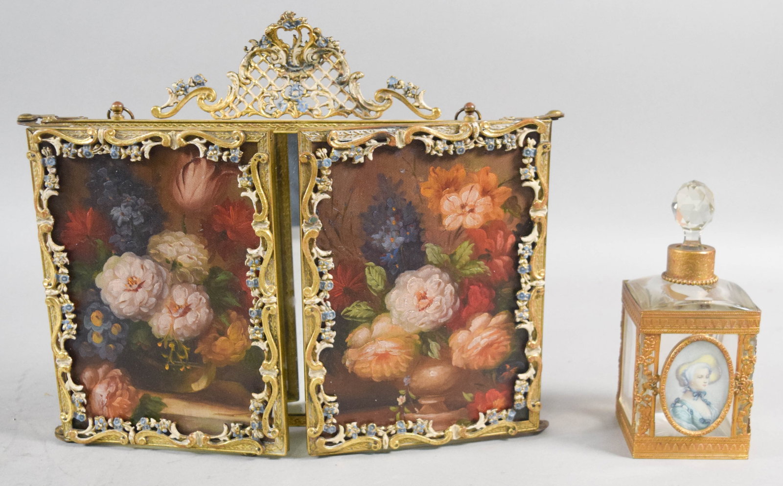 Late 19th Century Victorian Gilded Metal Frame and Perfume (1 of 13)