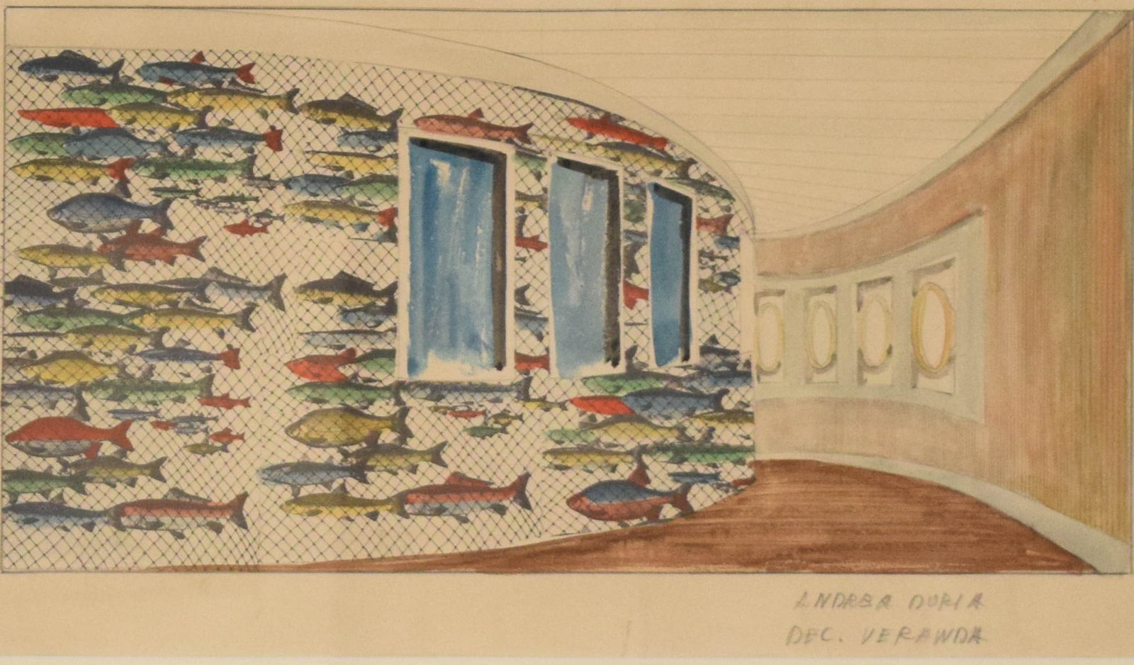 Italian School Mid-20th Century SS Andrea Doria Decorative Concept Art (1 of 7)