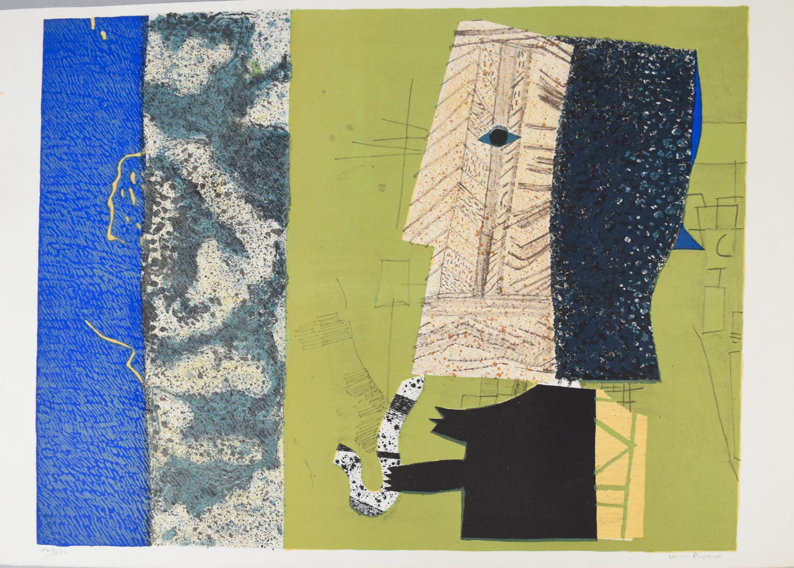 Max Papart Color Carborundum Etching Cubist Portrait (1 of 7)