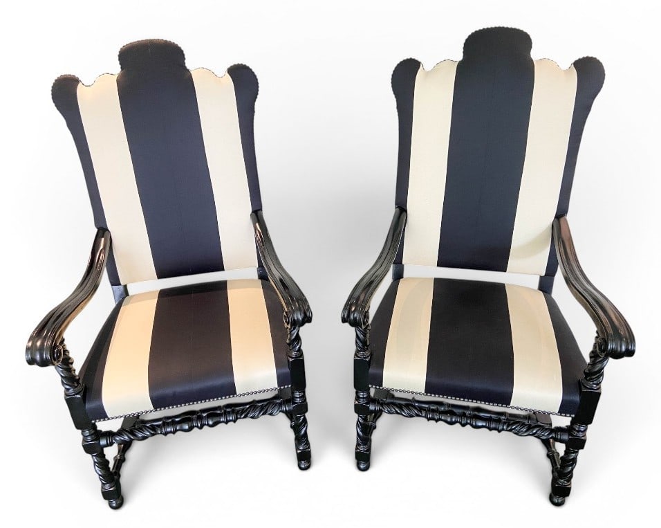 A Pair of Contemporary William and Mary Style High-Back Armchairs (1 of 4)