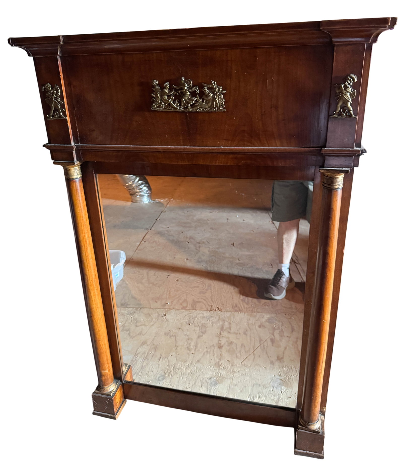Italian Empire Style Mahogany Stained Pier Mirror by Giuseppe Ascoli (1 of 7)