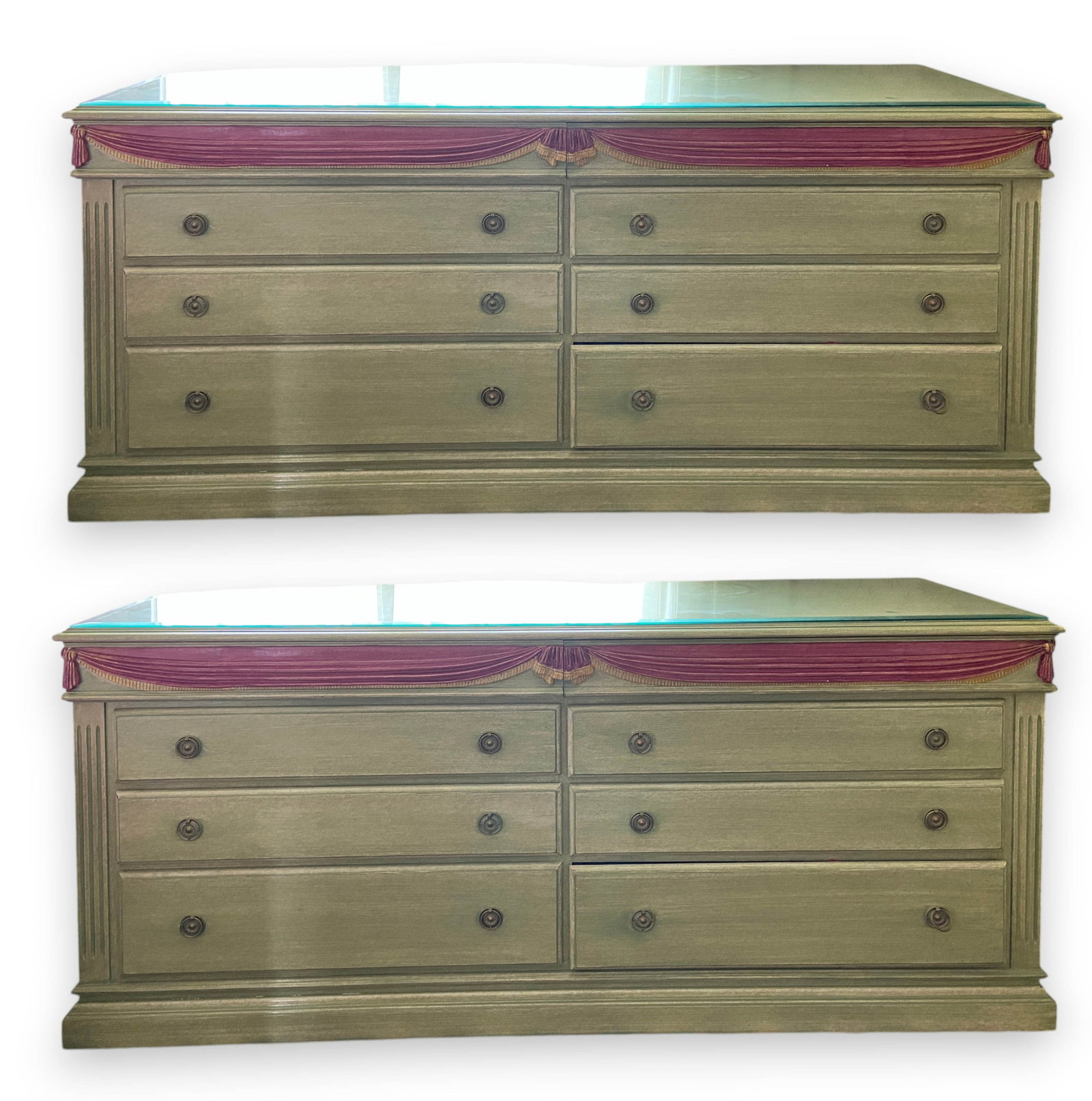 A Pair of Neoclassical Style Painted Triple Dressers (1 of 12)