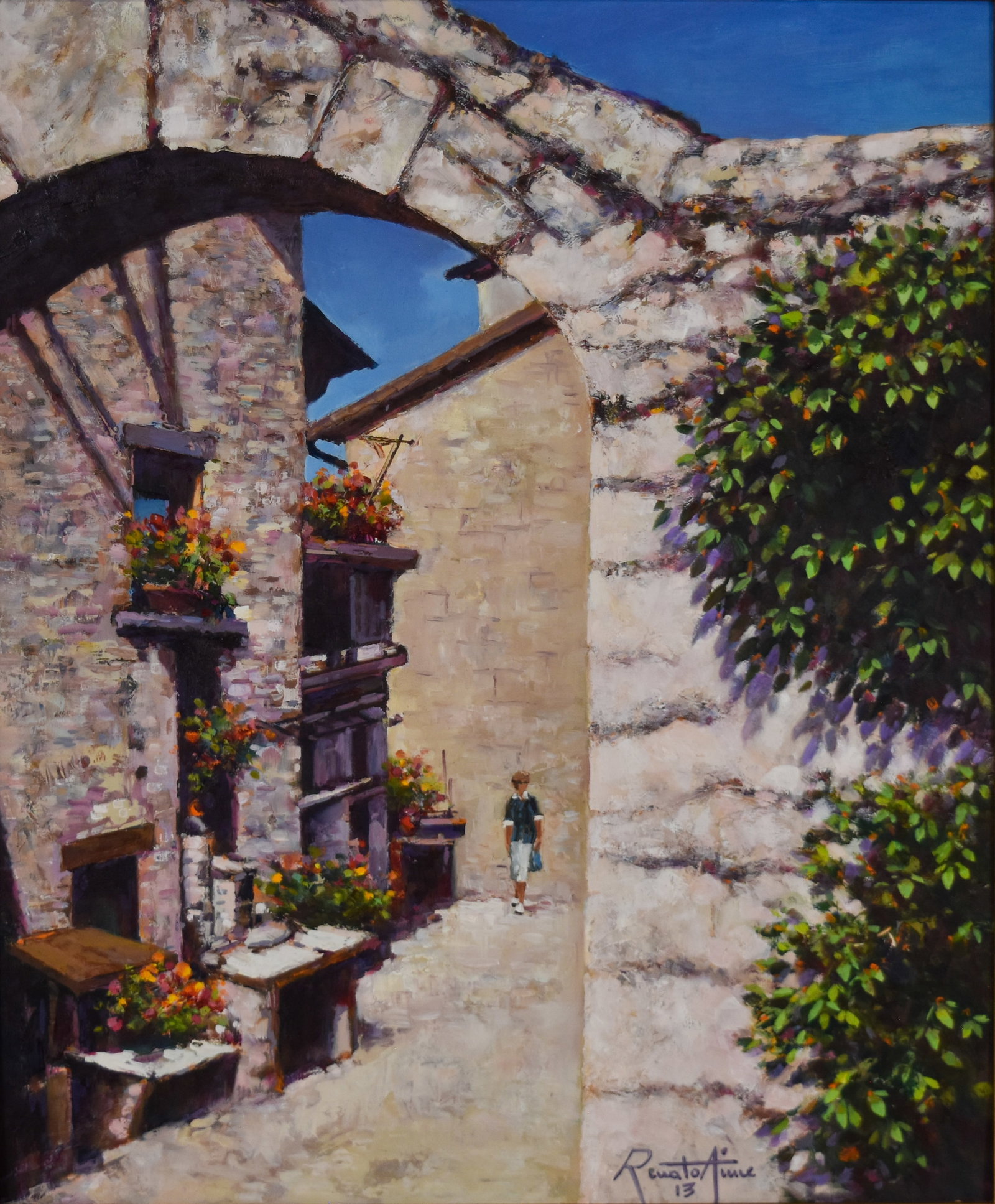 Renato Aime Oil on Board European Street Scene (1 of 7)