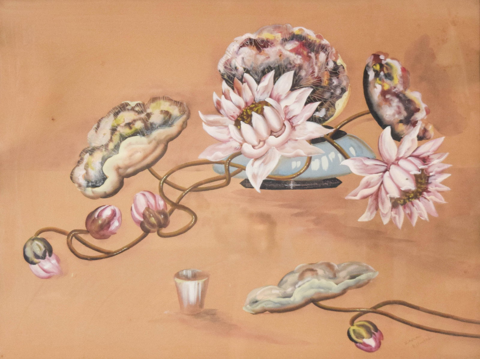 Zara Ellwood Gouache on Board Water Lily (1 of 8)