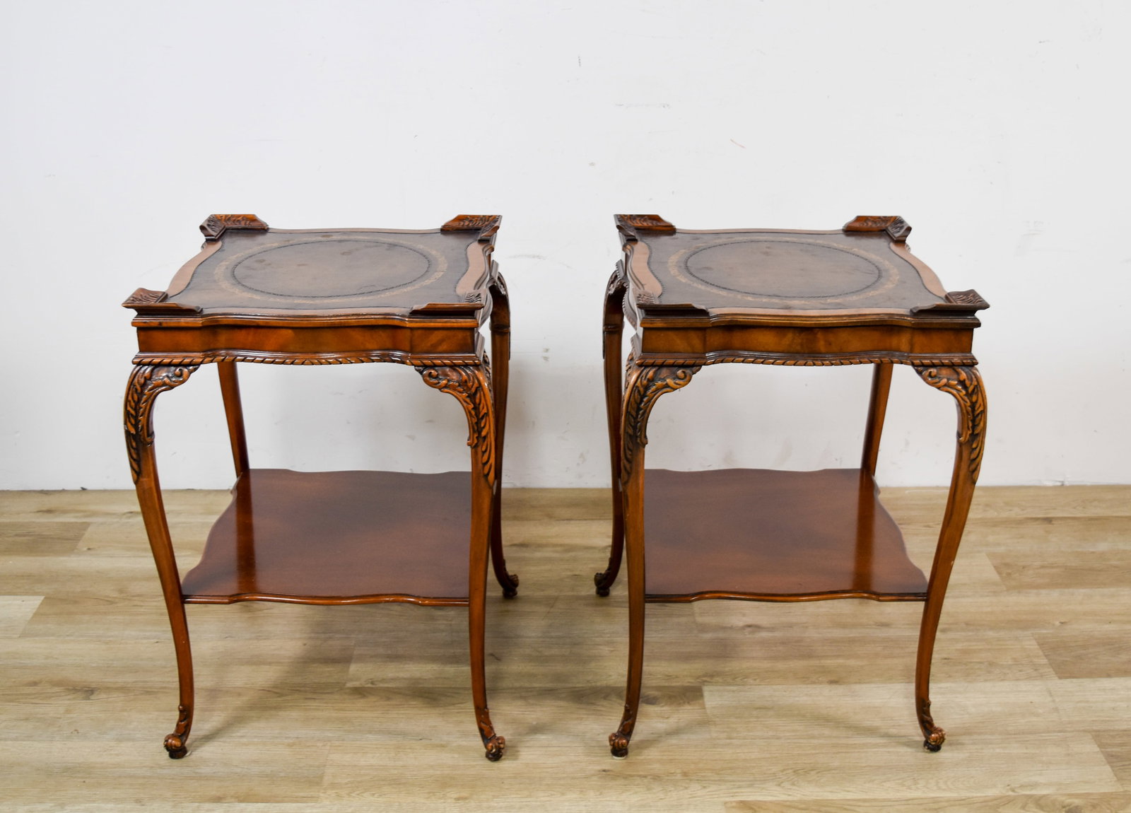 A Pair of Louis XV Style Leather-Top End Tables (1 of 8)