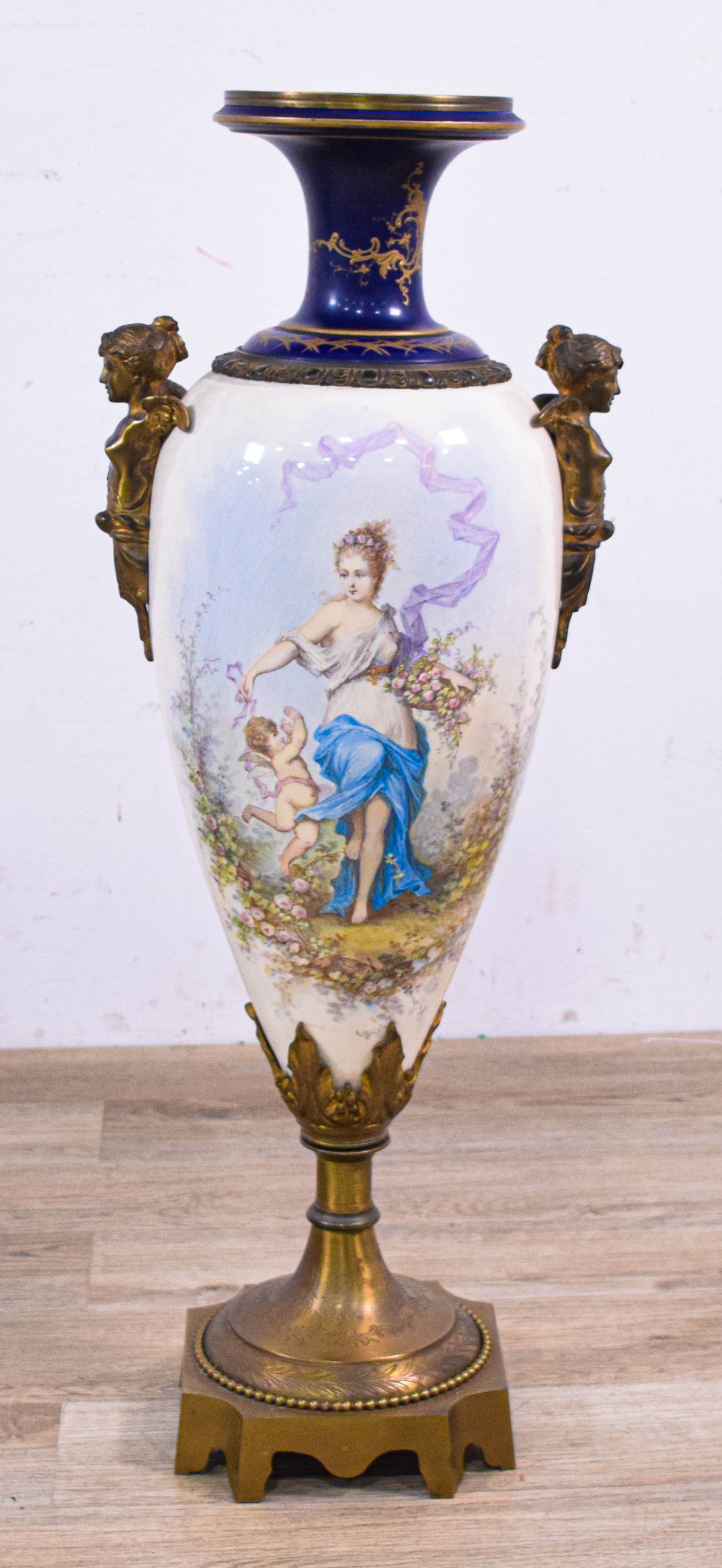 Sevres Style Painted Porcelain and Gilt Metal Urn (1 of 10)