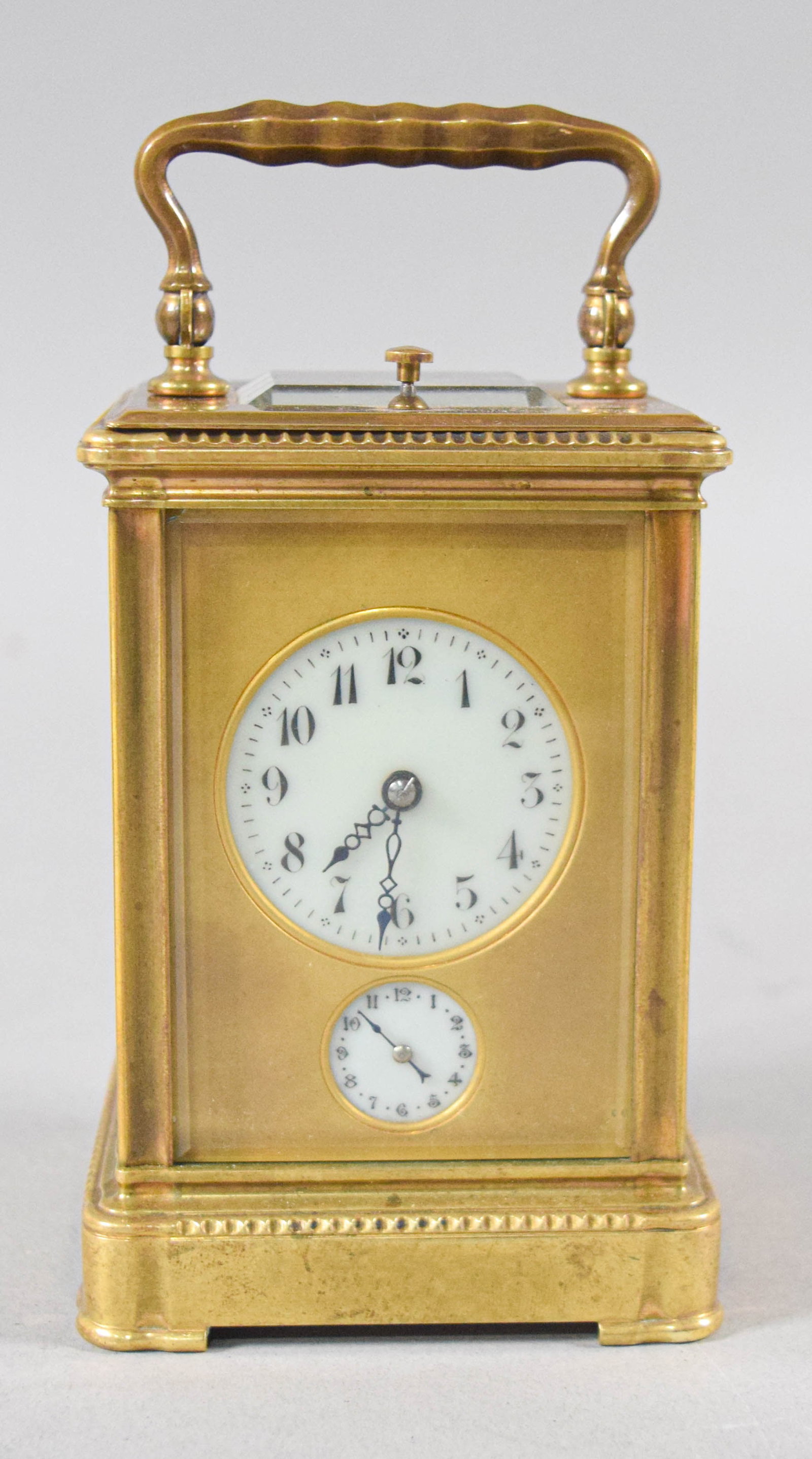 French Brass Alarm Carriage Clock by Reneville with Carrying Case (1 of 12)