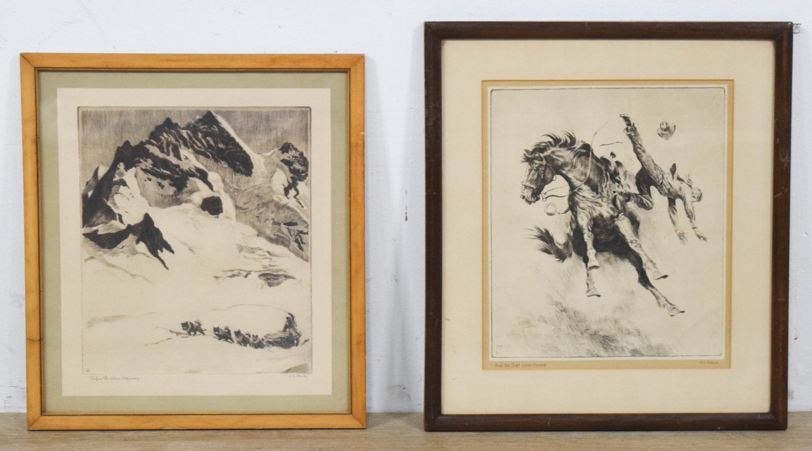 Pair of Reinhold H. Palenske Framed Intaglio Prints (1 of 12)