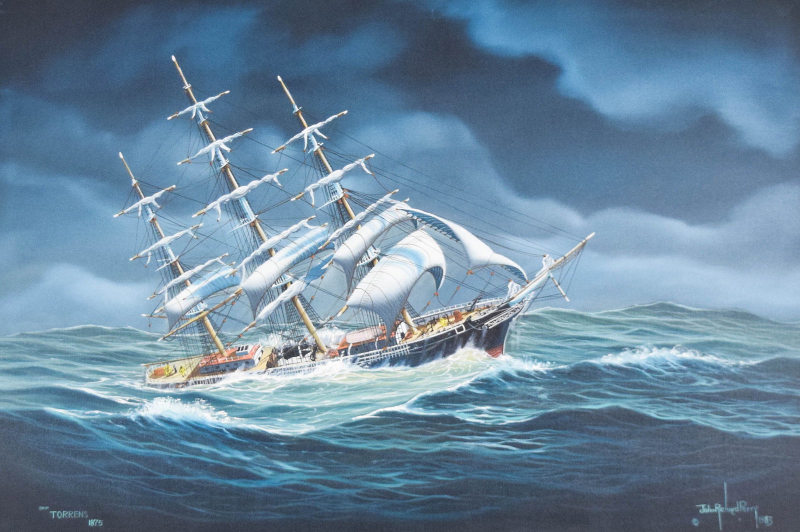 John Richard Perry Oil on Canvas Ship Torrens (1 of 8)