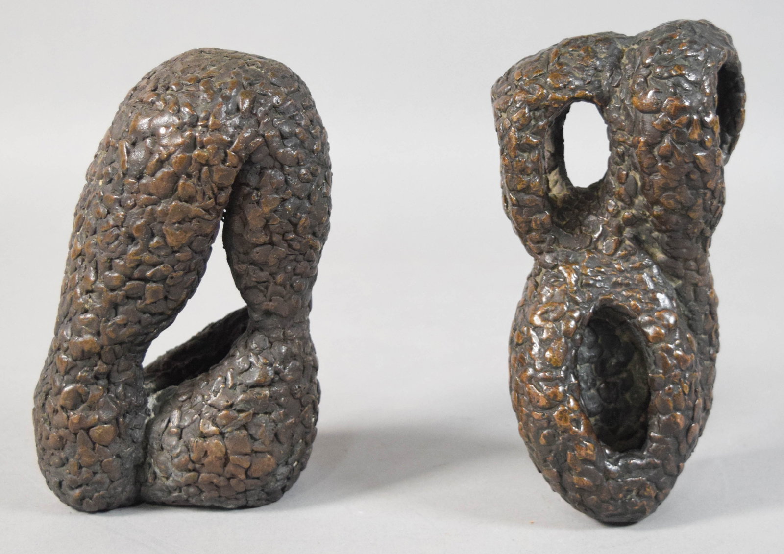 Pair of Modernist Bronze Biomorphic Sculptures (1 of 10)