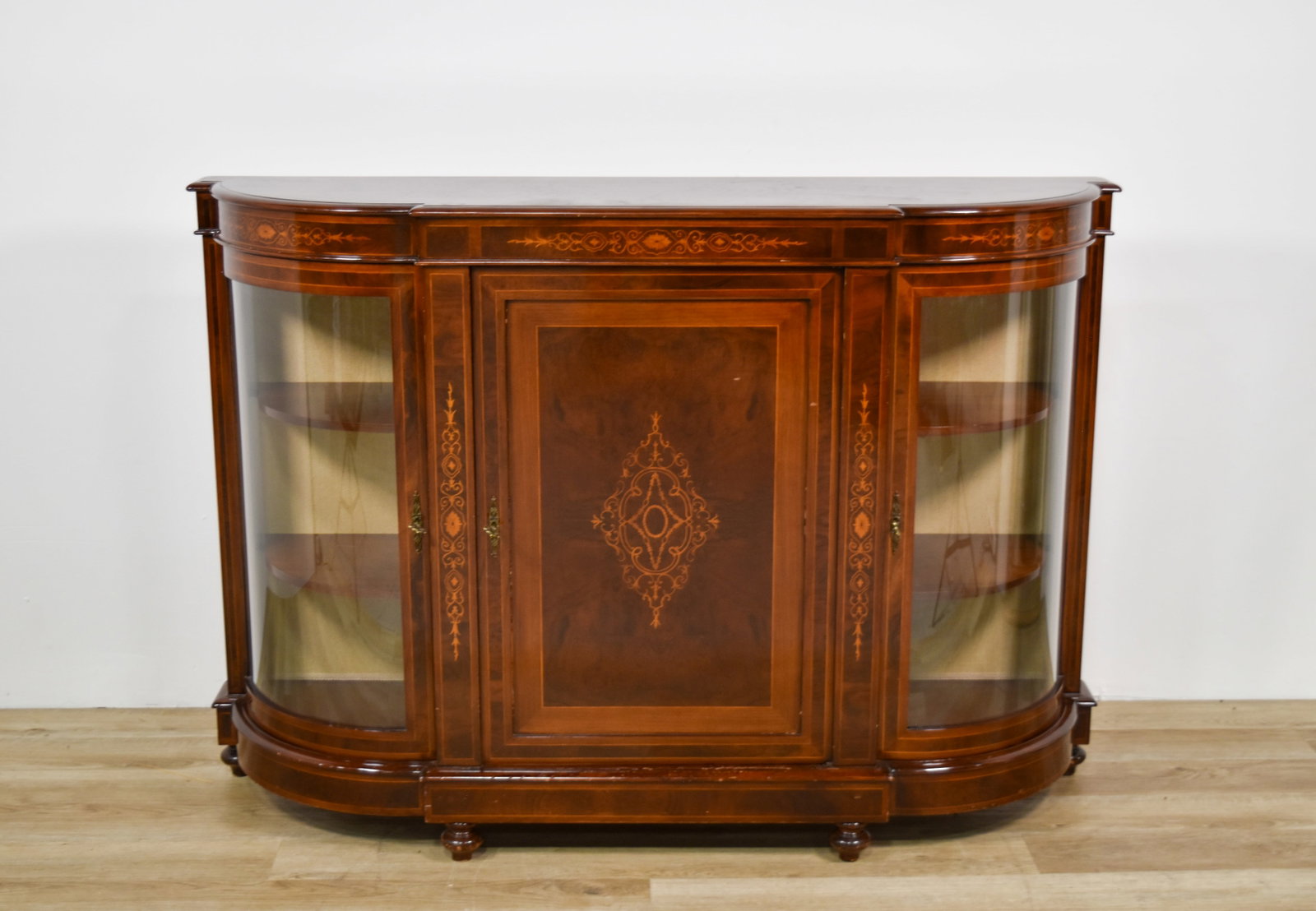 Victorian Burr Walnut and Marquetry Inlaid Credenza (1 of 15)
