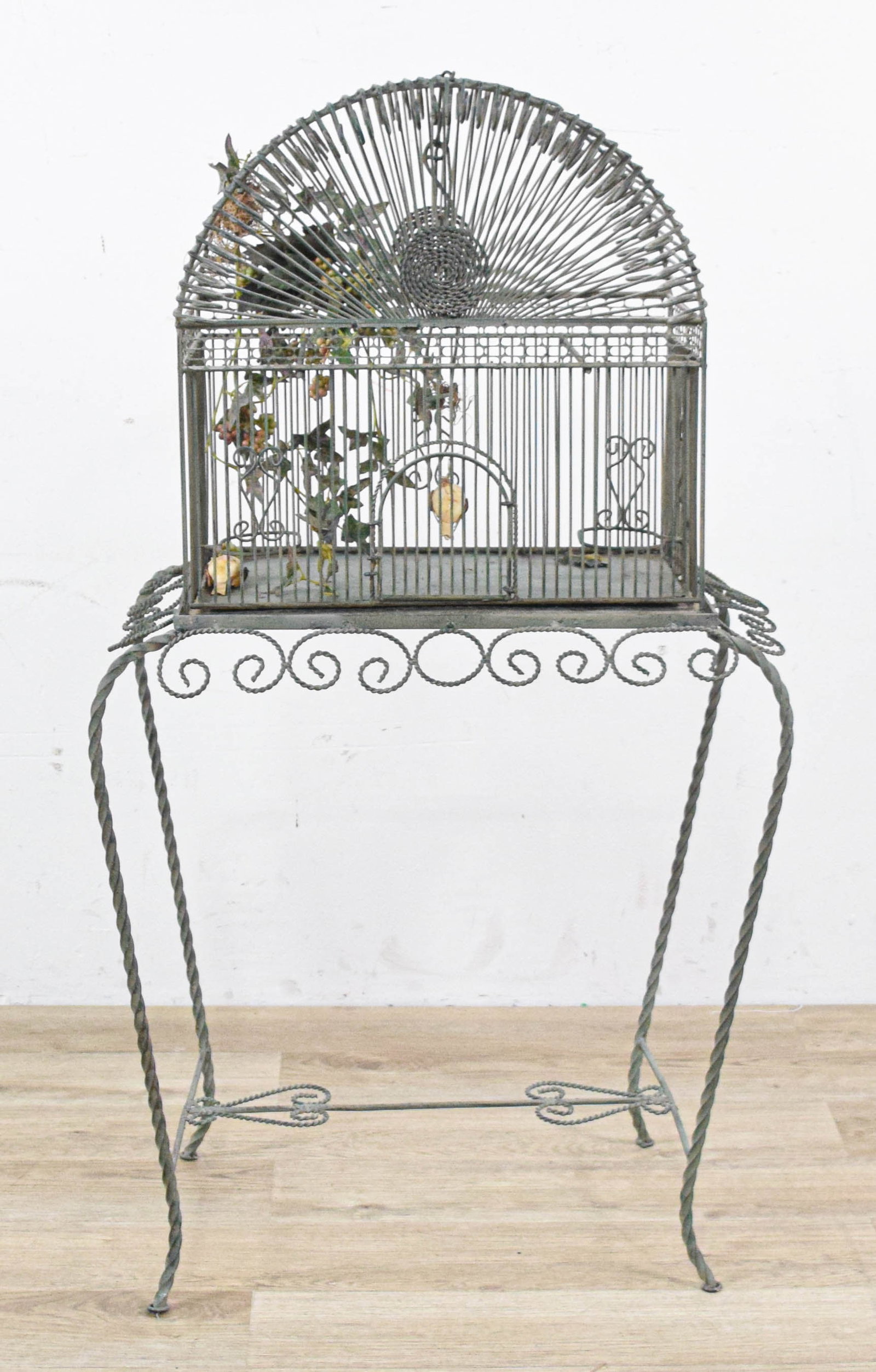 Victorian Style Wrought Iron Birdcage on Stand (1 of 12)