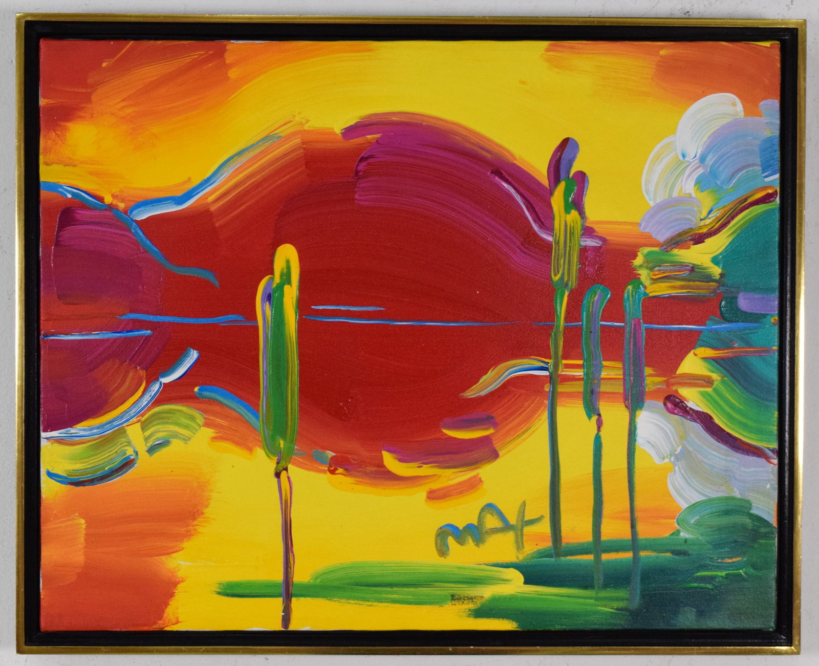 Peter Max Acrylic on Canvas Abstract Landscape, 1997 (1 of 5)