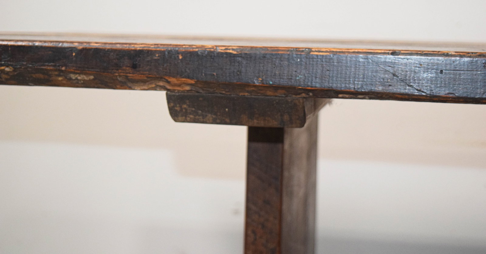 Large Primitive Two-Plank Trestle Dining Table - 5