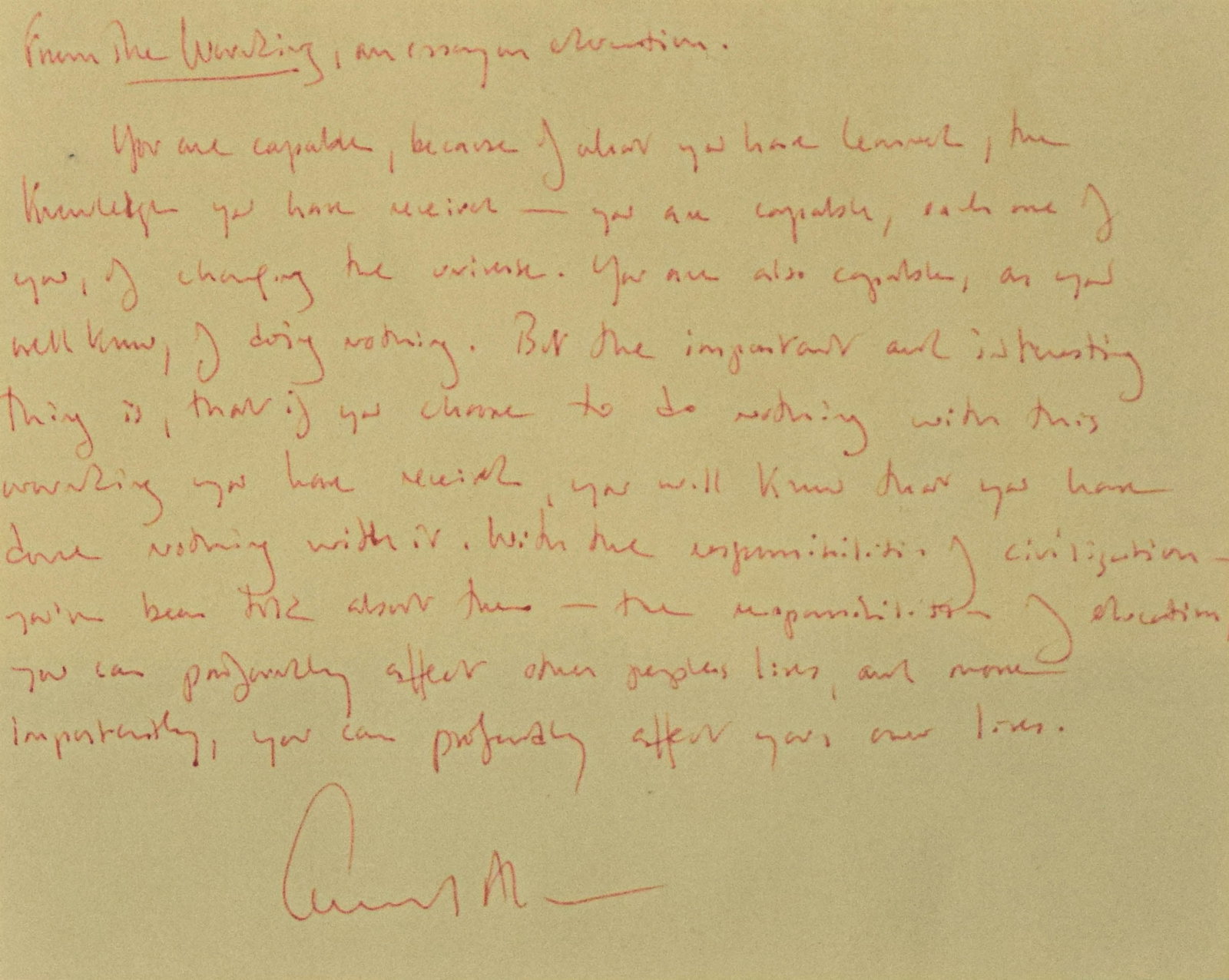 Edward Albee Ink on Paper Manuscript Excerpt From The Wrecking (1 of 4)