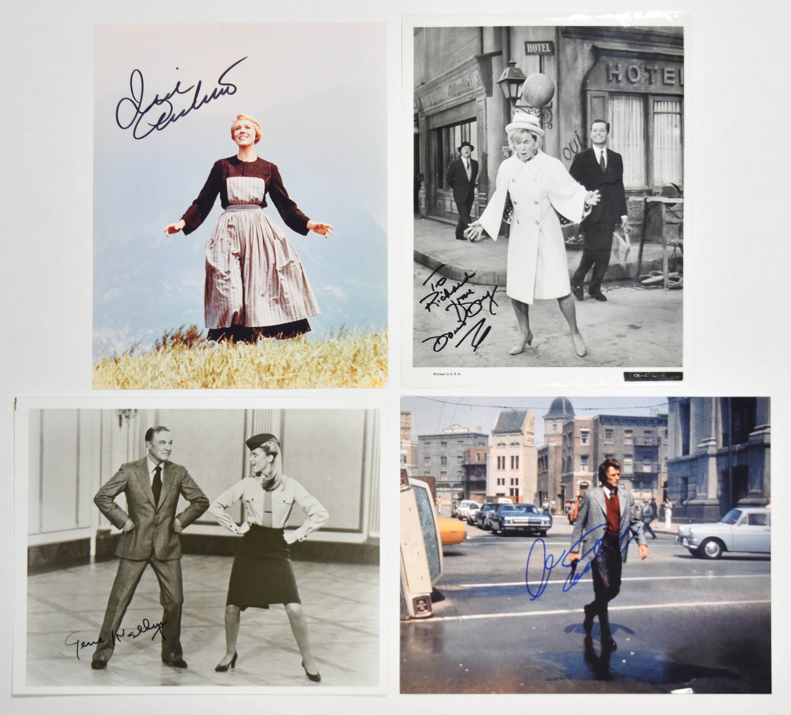 4 Autographed Photographs - Julie Andrews Doris Day Gene Kelly and Clint Eastwood (1 of 10)
