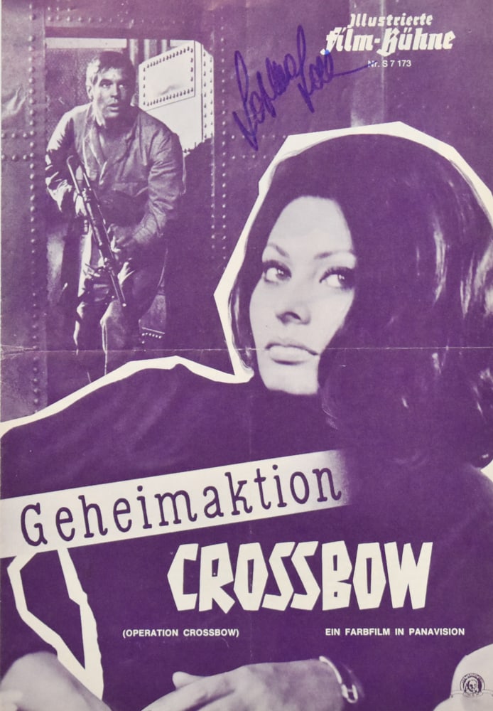 Sophia Loren Autographed German Operation Crossbow Movie Flyer (1 of 9)