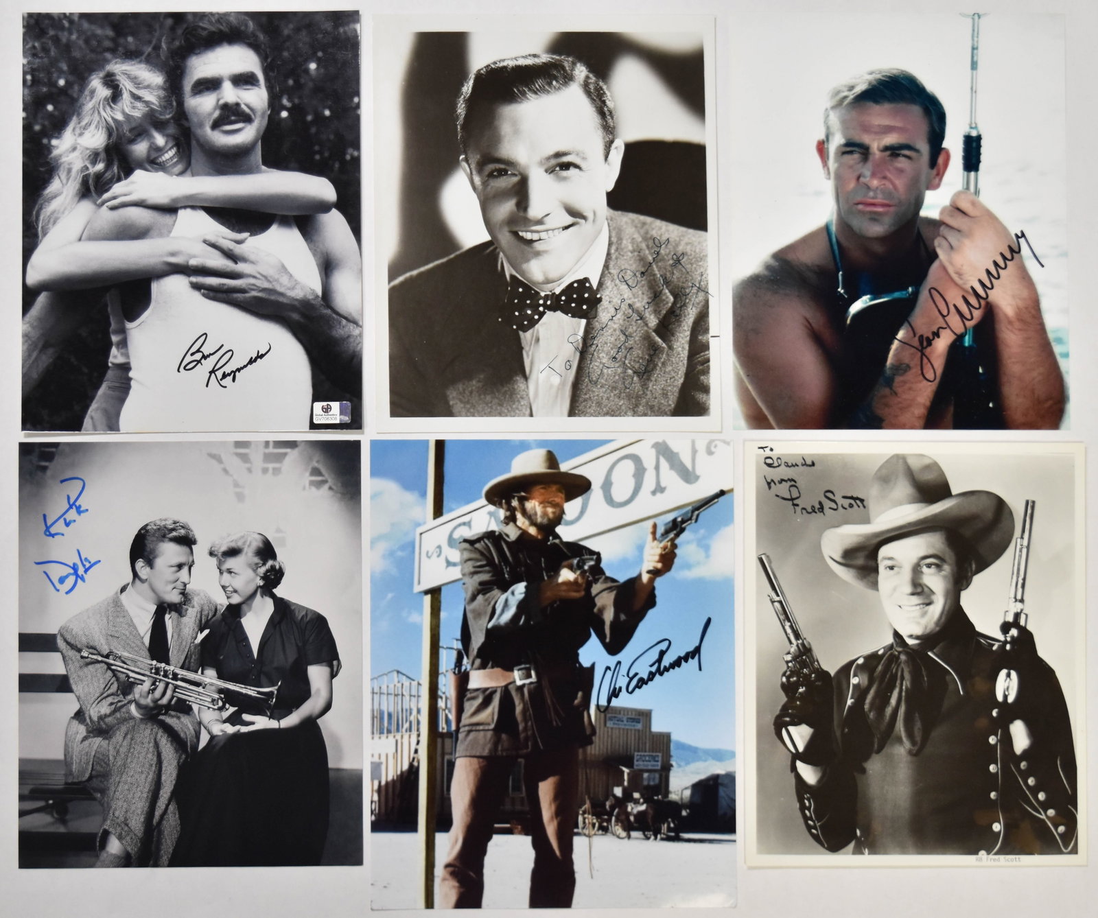 6 Hollywood Actors Signed Photographs Including Sean Connery and Clint Eastwood (1 of 15)