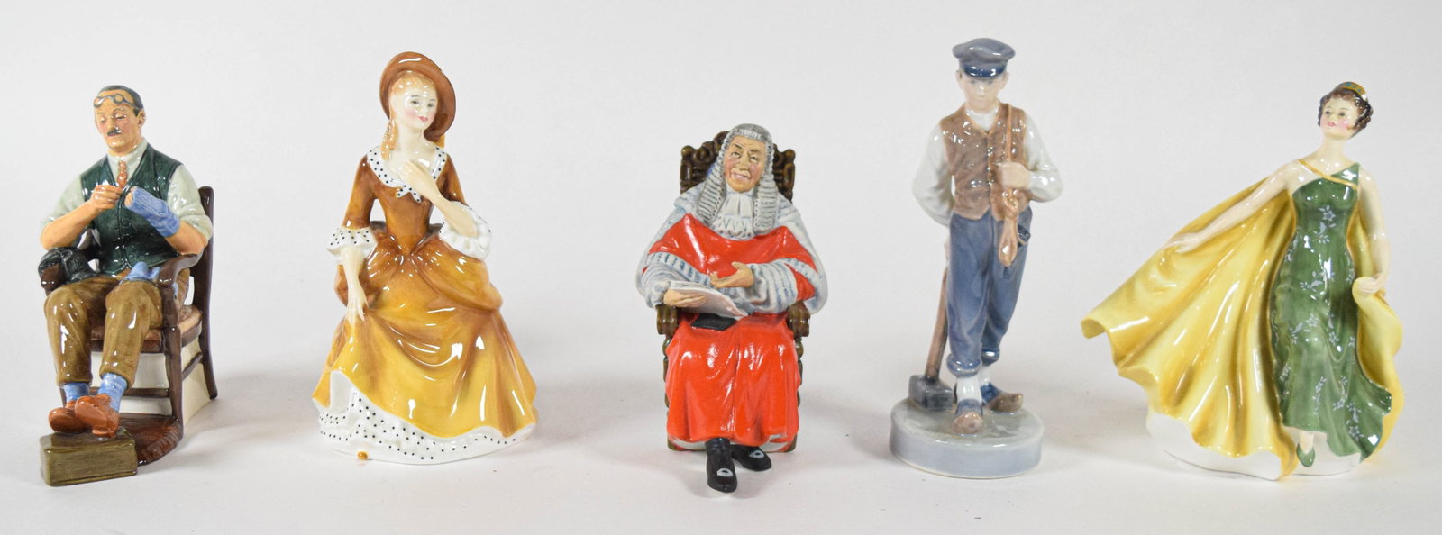 Group of 5 Royal Doulton and Royal Copenhagen Porcelain Figurines (1 of 18)