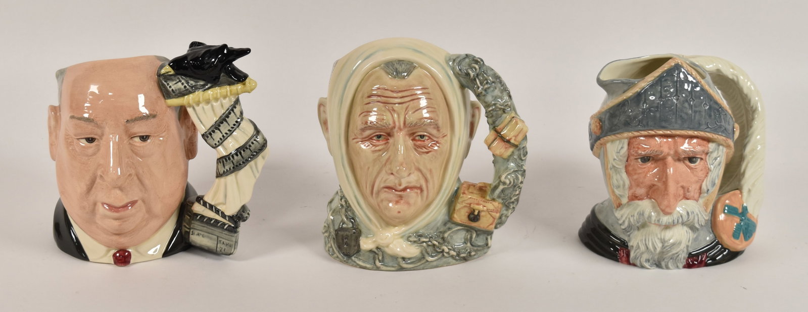 3 Royal Doulton Glazed Ceramic Character Jugs of Famous Figures (1 of 13)