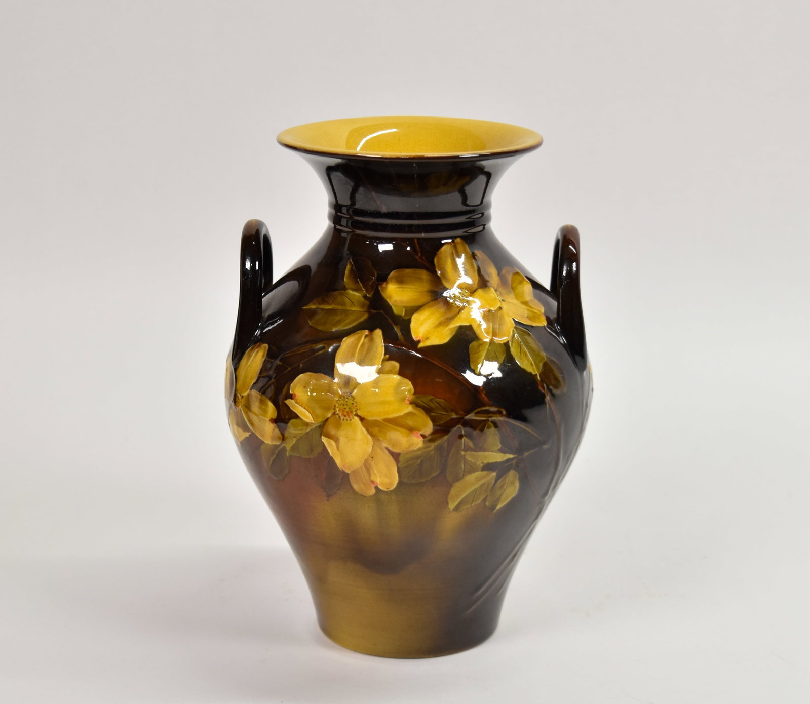 Rookwood William P. McDonald Earthenware Handled Vase with Dogwood Blossoms (1 of 12)