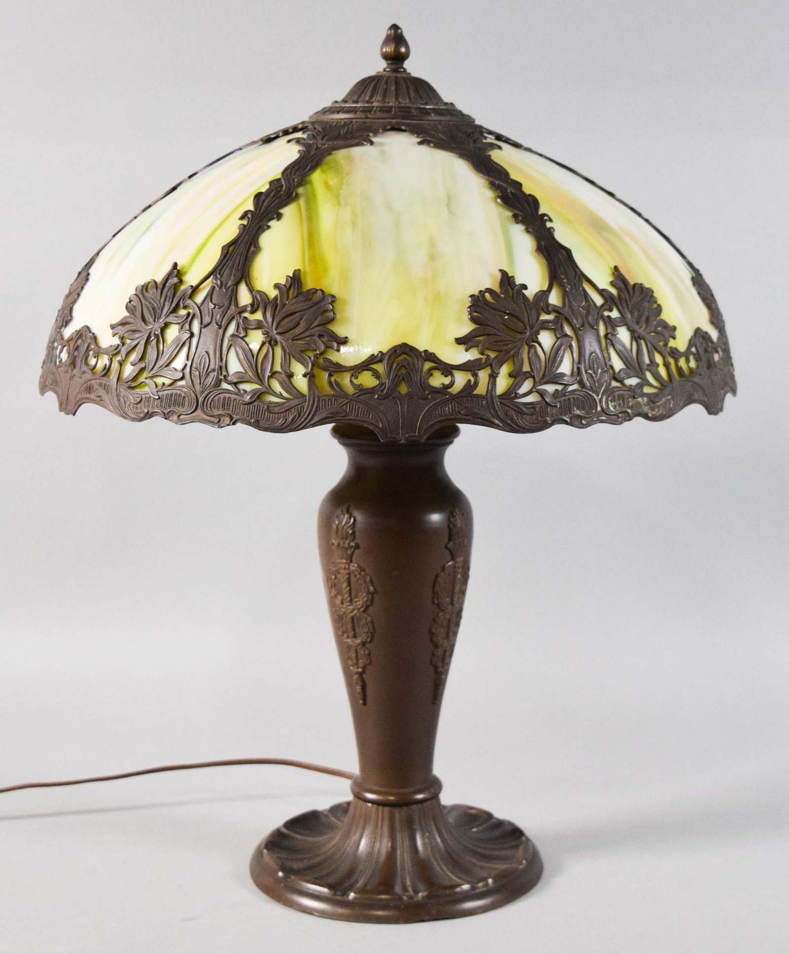 Charles Parker Style Slag Glass Table Lamp (1 of 11)