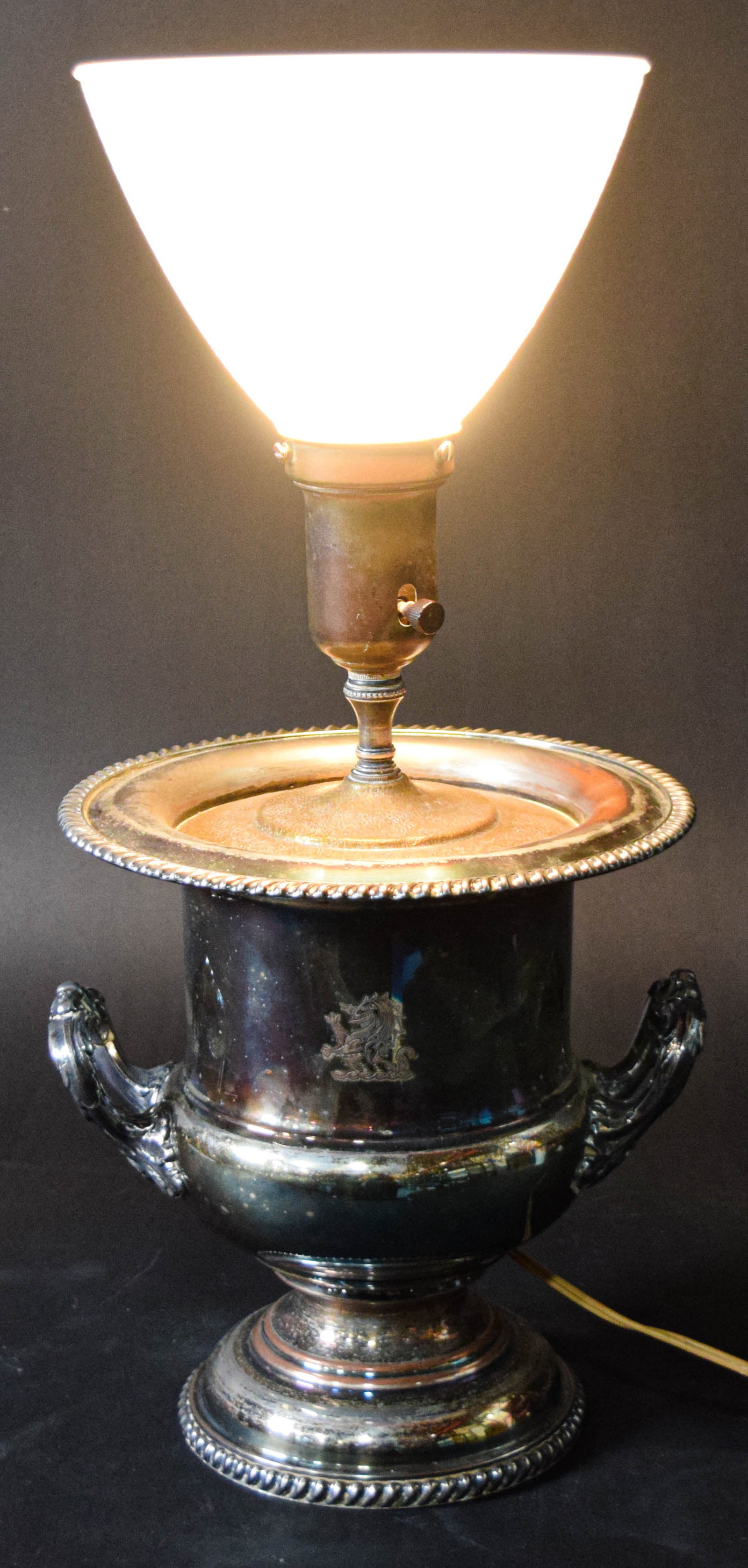 Silver-Plated Trophy Urn Table Lamp (1 of 12)