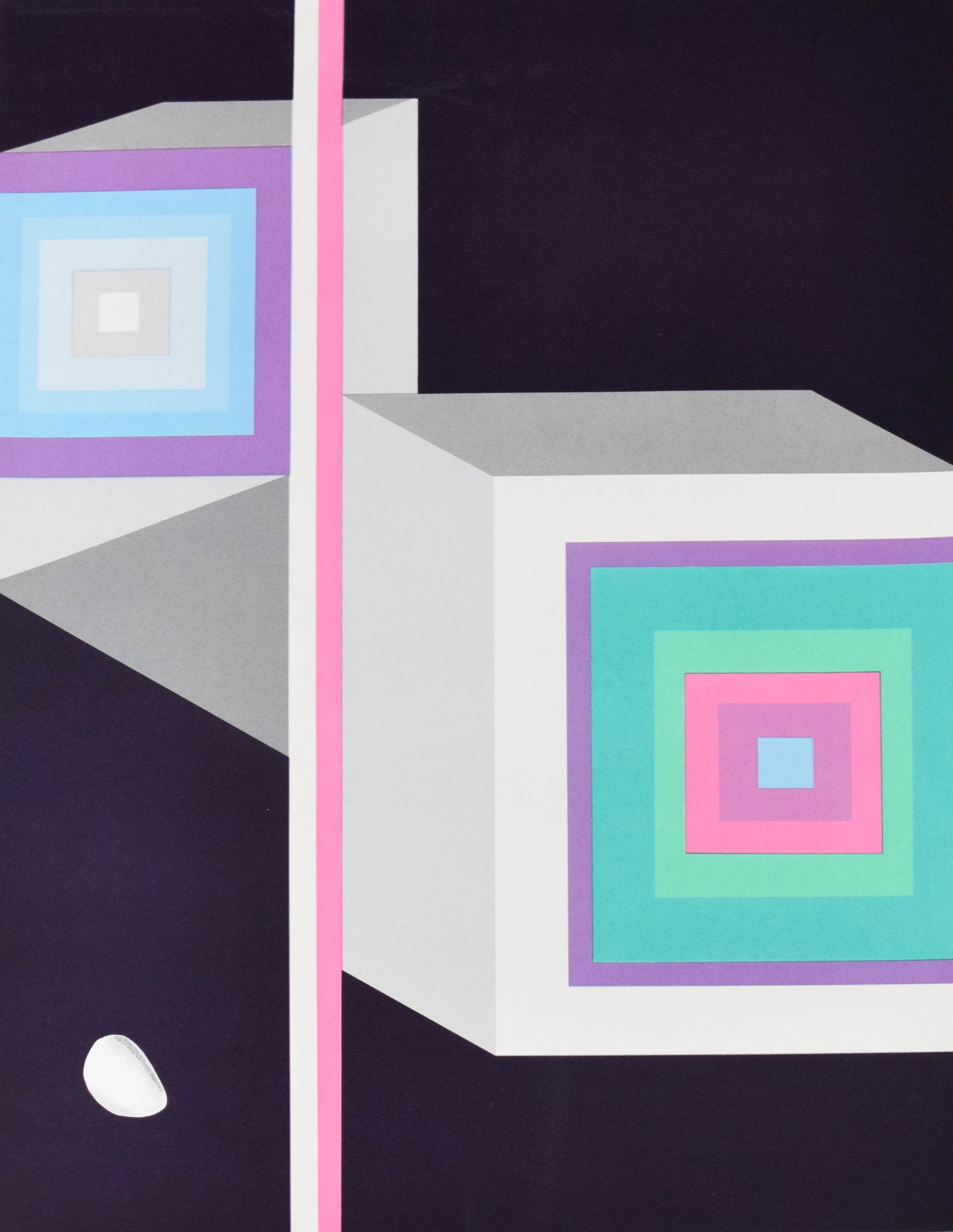 Robert Strimban, Lost in Time, Geometric Abstract Screenprint, 1980 (1 of 7)