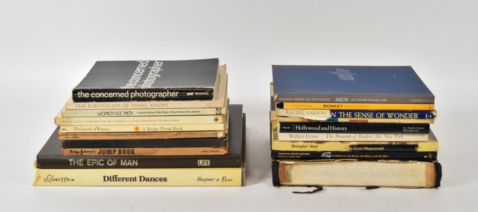 Collection of Hardcover Photography and Art Books Including Shel Silverstein Different Dances: 16 hardcover volumes primarily comprising photography monographs and art-related titles. The collection is anchored by a first edition copy of Different Dances by Shel Silverstein (American, 1930-1999