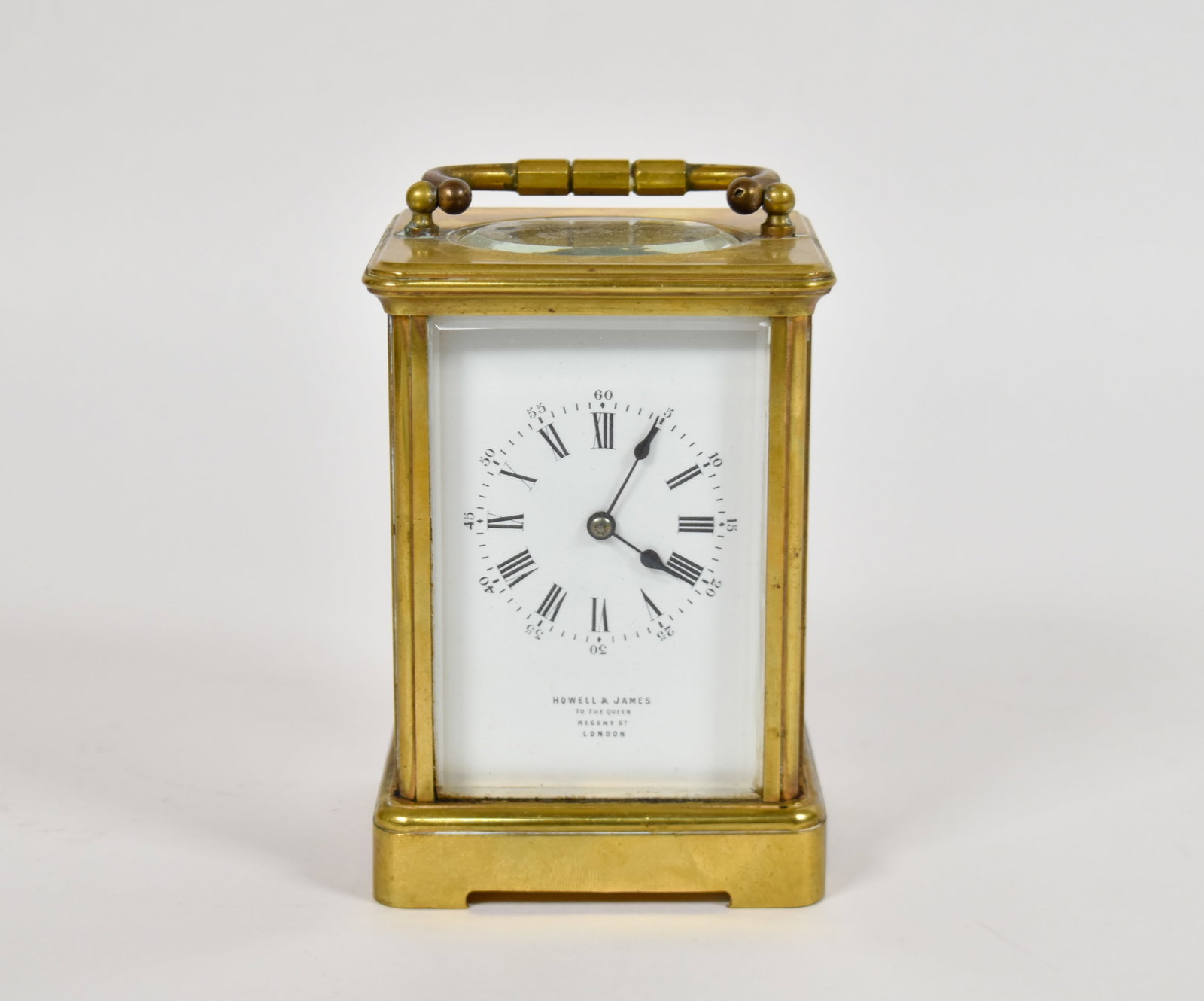 Howell & James Gilt Brass Corniche Carriage Clock (1 of 9)