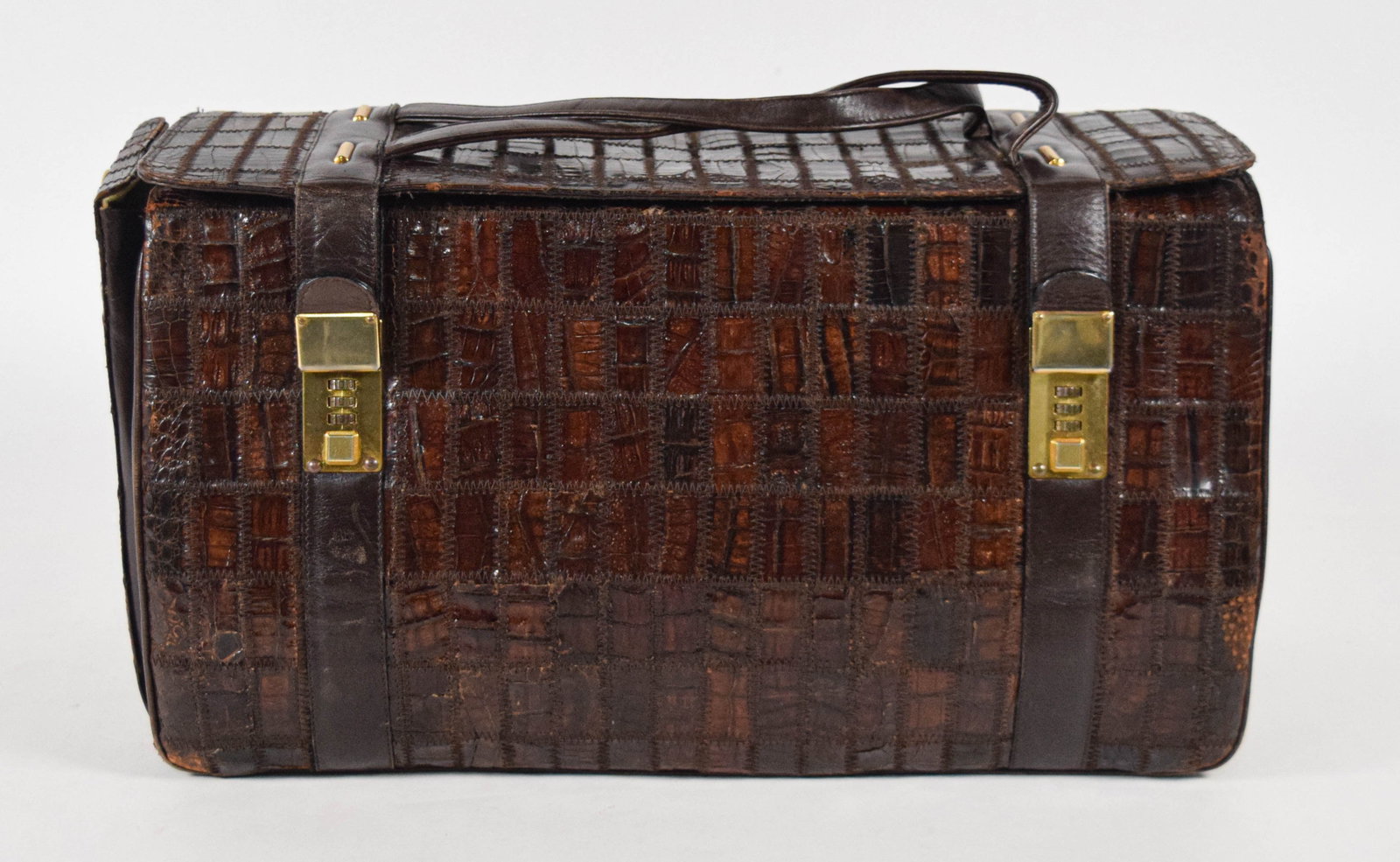 Patchwork Alligator Skin Duffle Bag with Combination Locks (1 of 9)