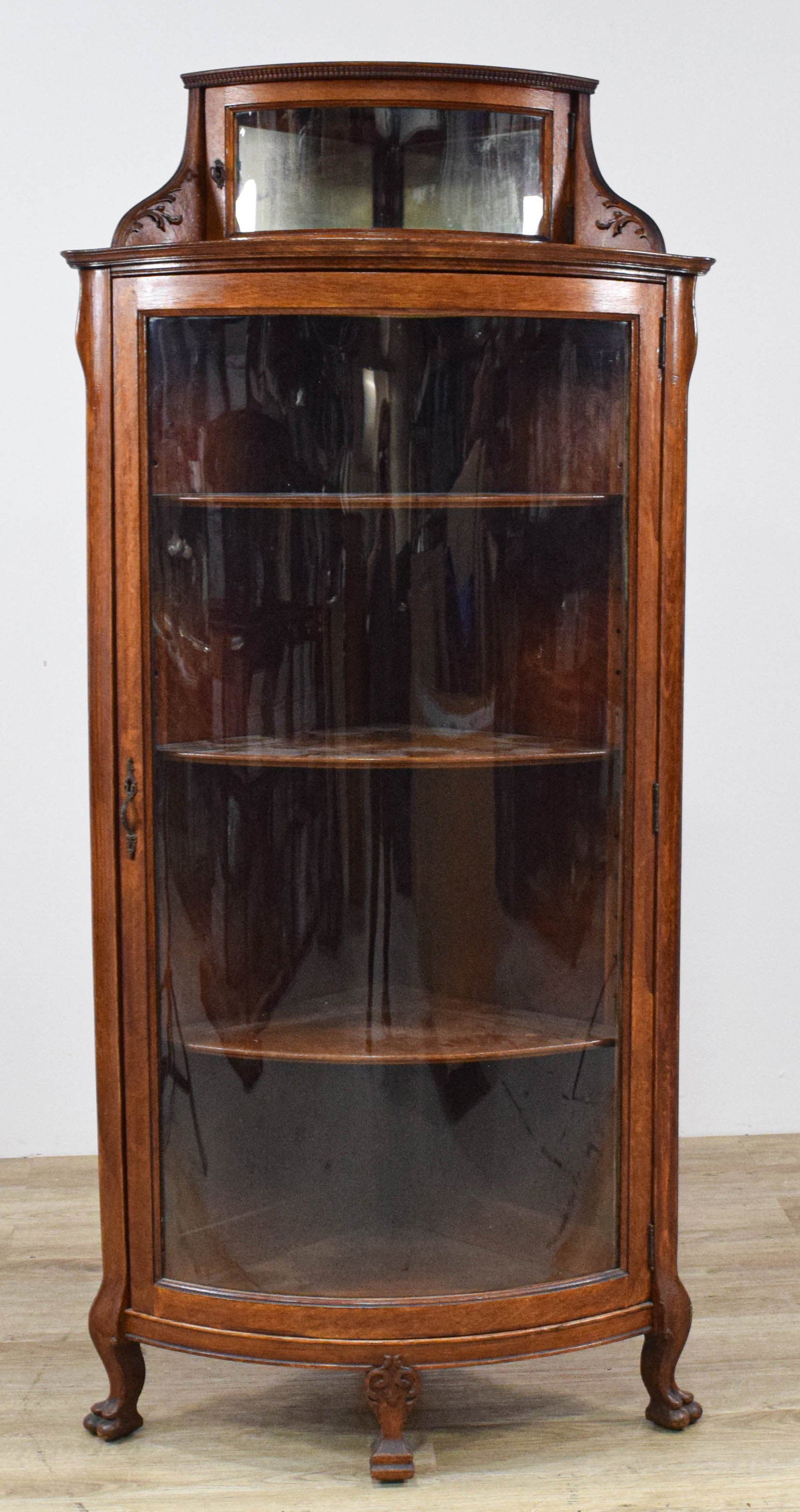 American Quartersawn Oak Late Victorian Corner Display Cabinet (1 of 16)