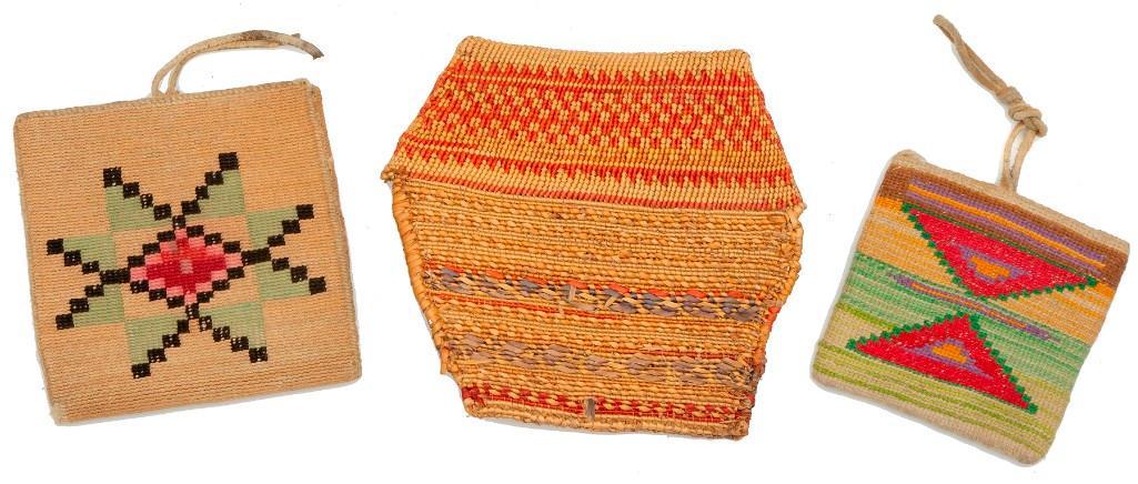 Lot of Three Diminutive Woven Bags (1 of 2)