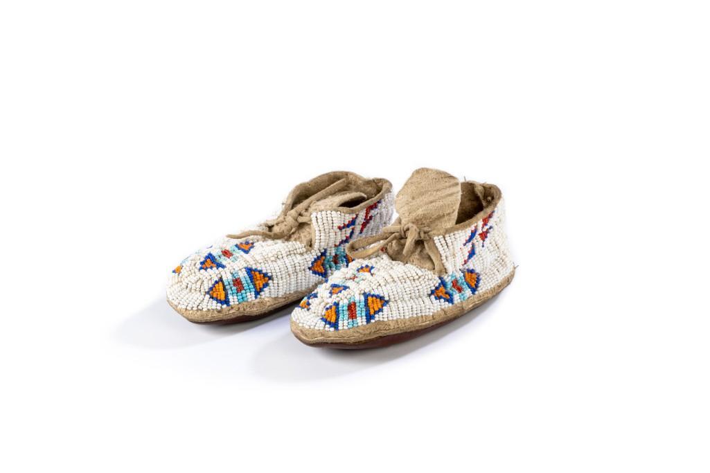 Pair of Plains Beaded Hide Child's Moccasins (1 of 4)