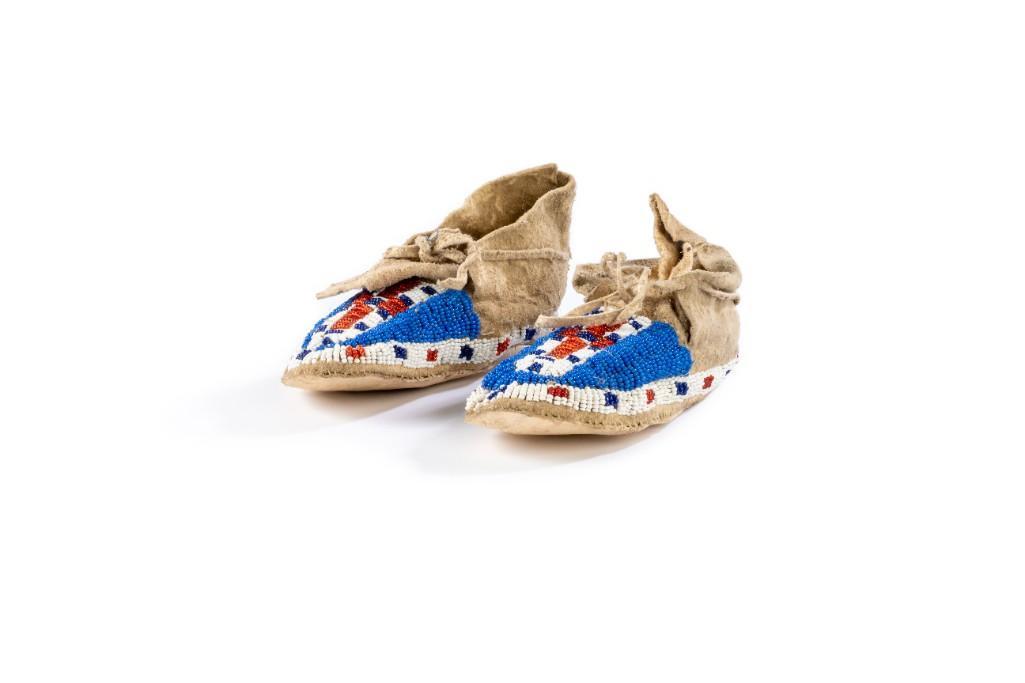 Pair of Plains Beaded Hide Child's Moccasins (1 of 2)