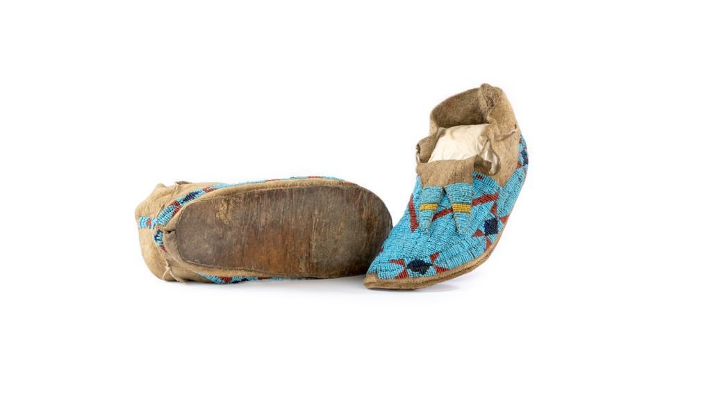 Pair of Plains Beaded Hide Moccasins (1 of 4)