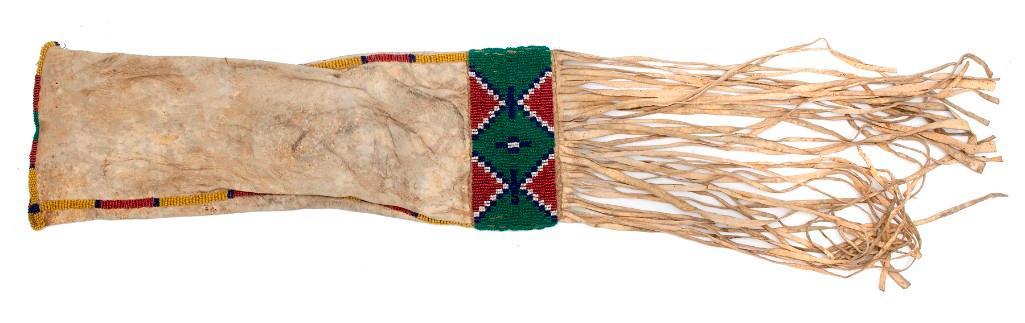 Plains Beaded Hide Pipe Bag (1 of 2)