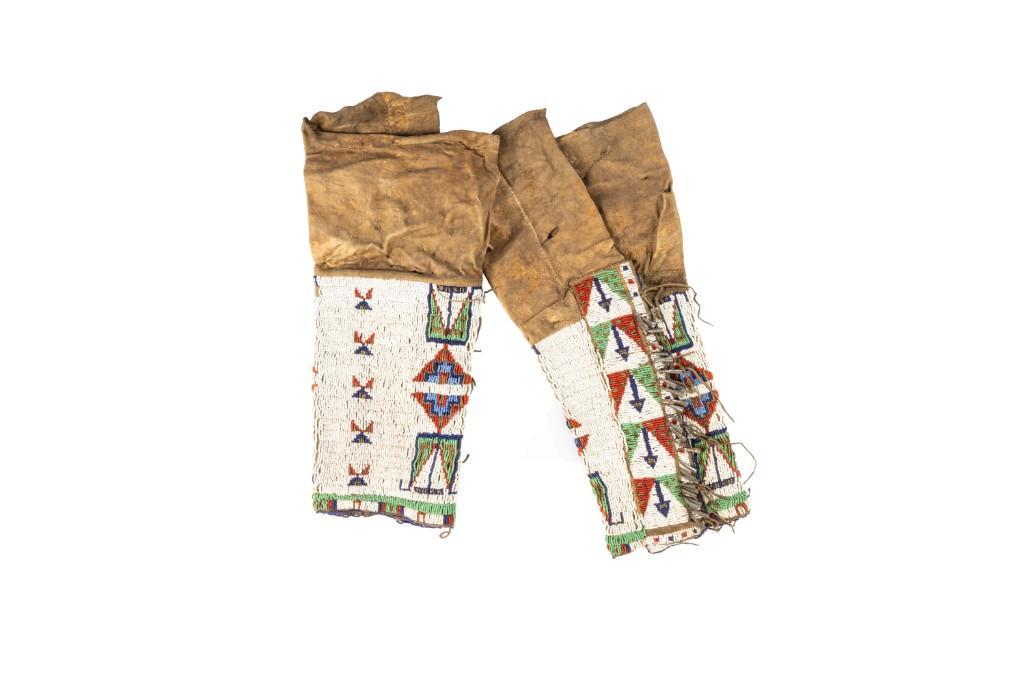 Pair of Plains Woman's Beaded Leggings (1 of 2)