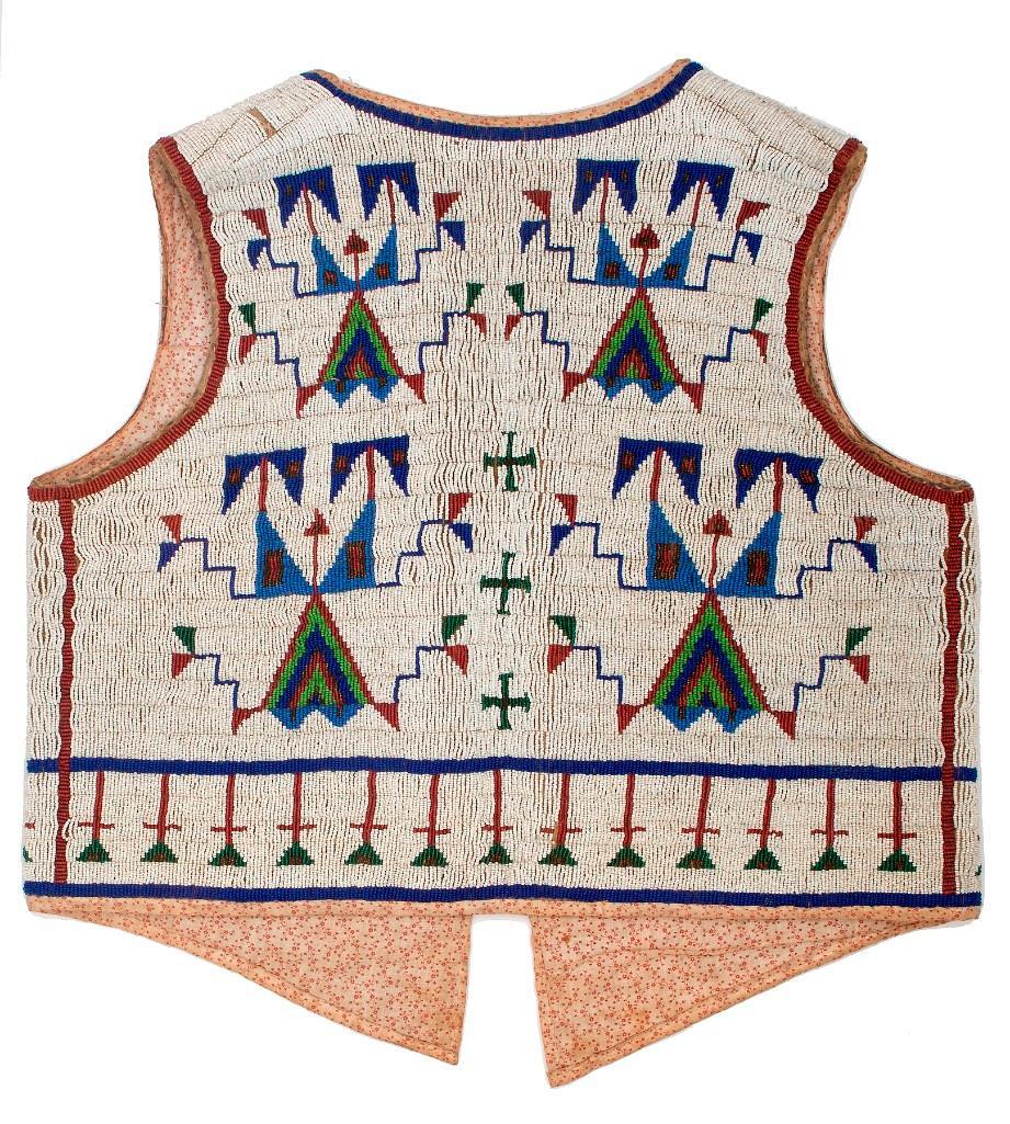 Plains Beaded Hide and Cloth Vest (1 of 3)