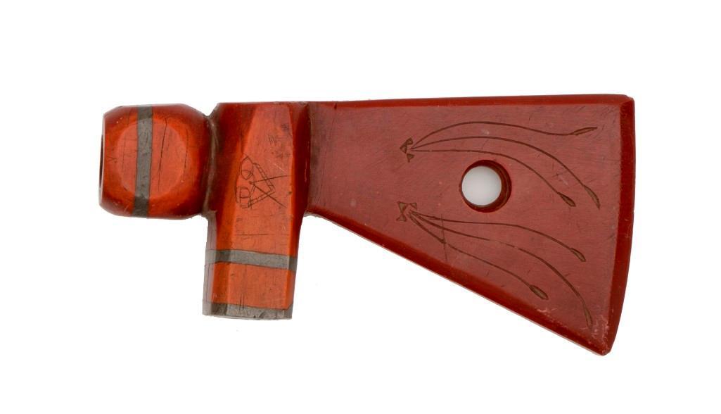 Catlinite Pipe Tomahawk Head (1 of 2)