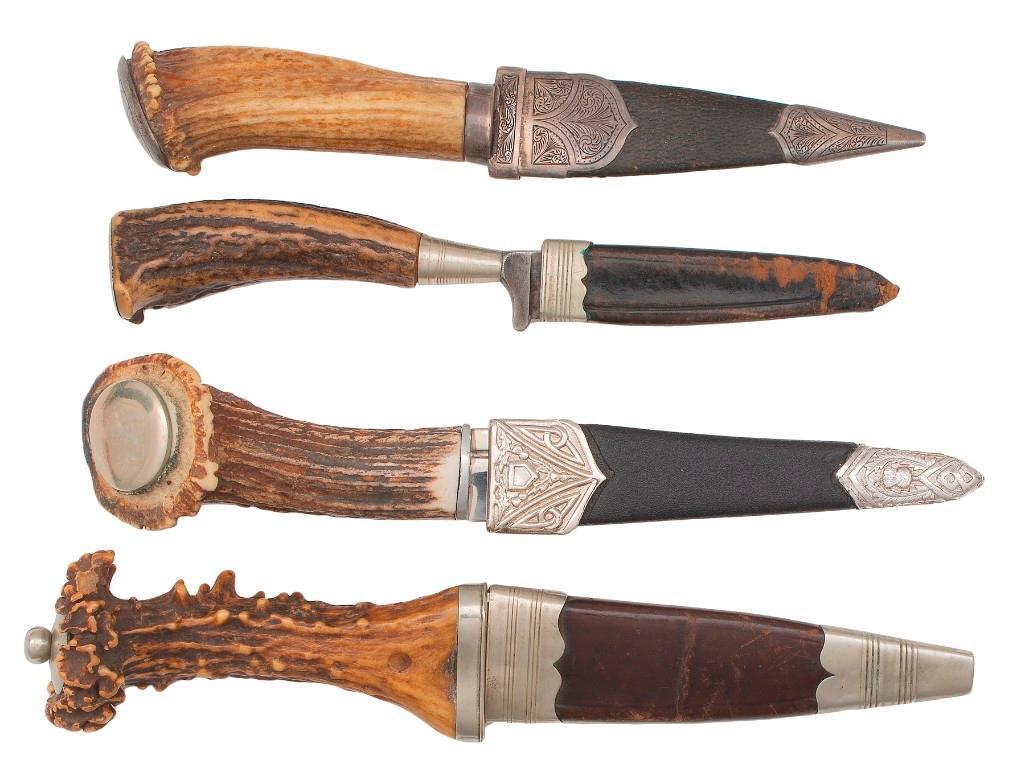 Lot of Four Stag-Gripped Knives (1 of 3)