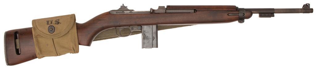 **Underwood US M1 Carbine: .30 carbine caliber, 18" barrel, S/N 4045079. Blued finish with rounded stock slot containing oiler. Blade front sight with type 2 rear sight. Fitted with late-type front barrel band and early-typ