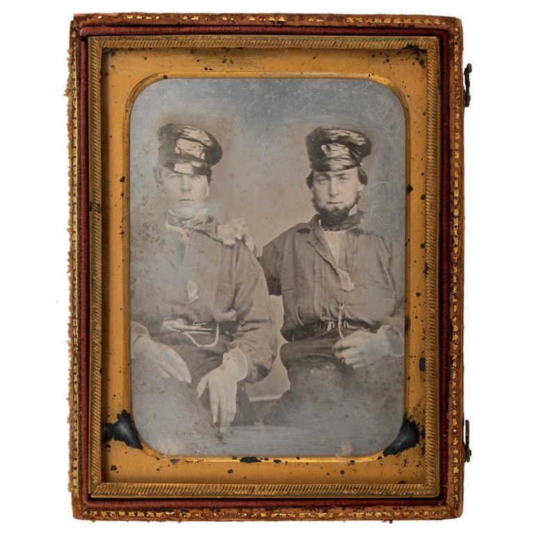 Quarter Plate Daguerreotype of Two Uniformed Men (1 of 1)