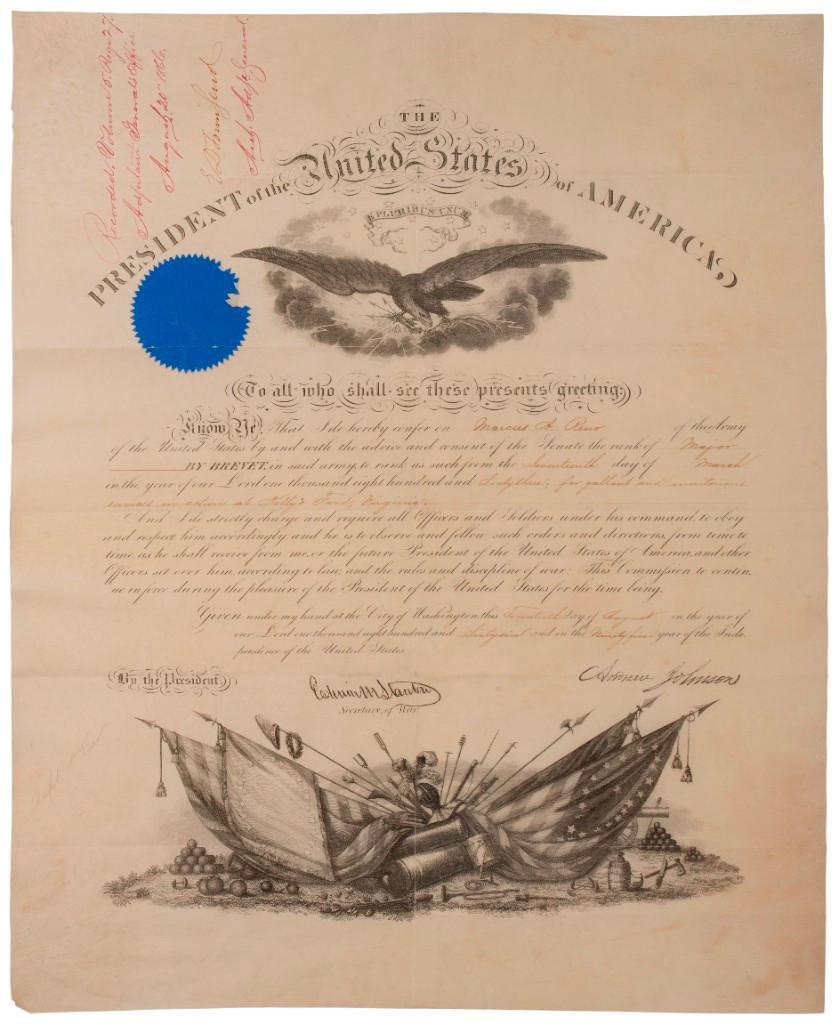 Brevet Major Appointment of Marcus Reno (1 of 3)